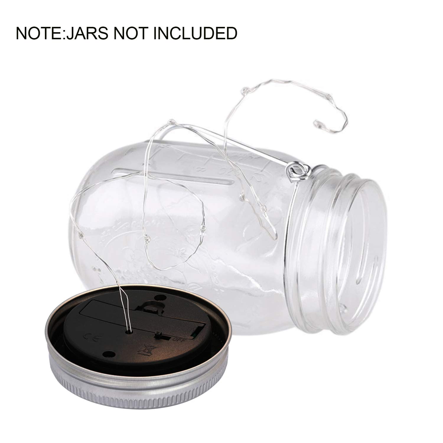 MUCH Mason Jar Lights - 20 LED String Fairy Star Firefly Jar Lid Lights with Hangers for Outdoor Decor, Waterproof & Rust Resistant - 3 Pack for Patio, Garden, Wedding, Party & Table Decorations