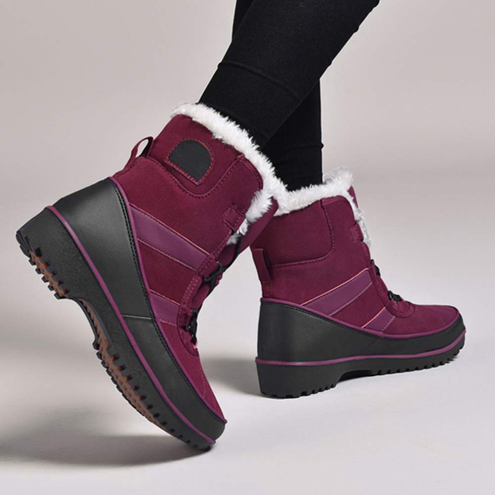 Women's Velvet Warm Short Snow Boots - Waterproof Winter Booties for Skiing, Hiking & Outdoor Activities - Cozy Cotton Lined Boots for Cold Weather