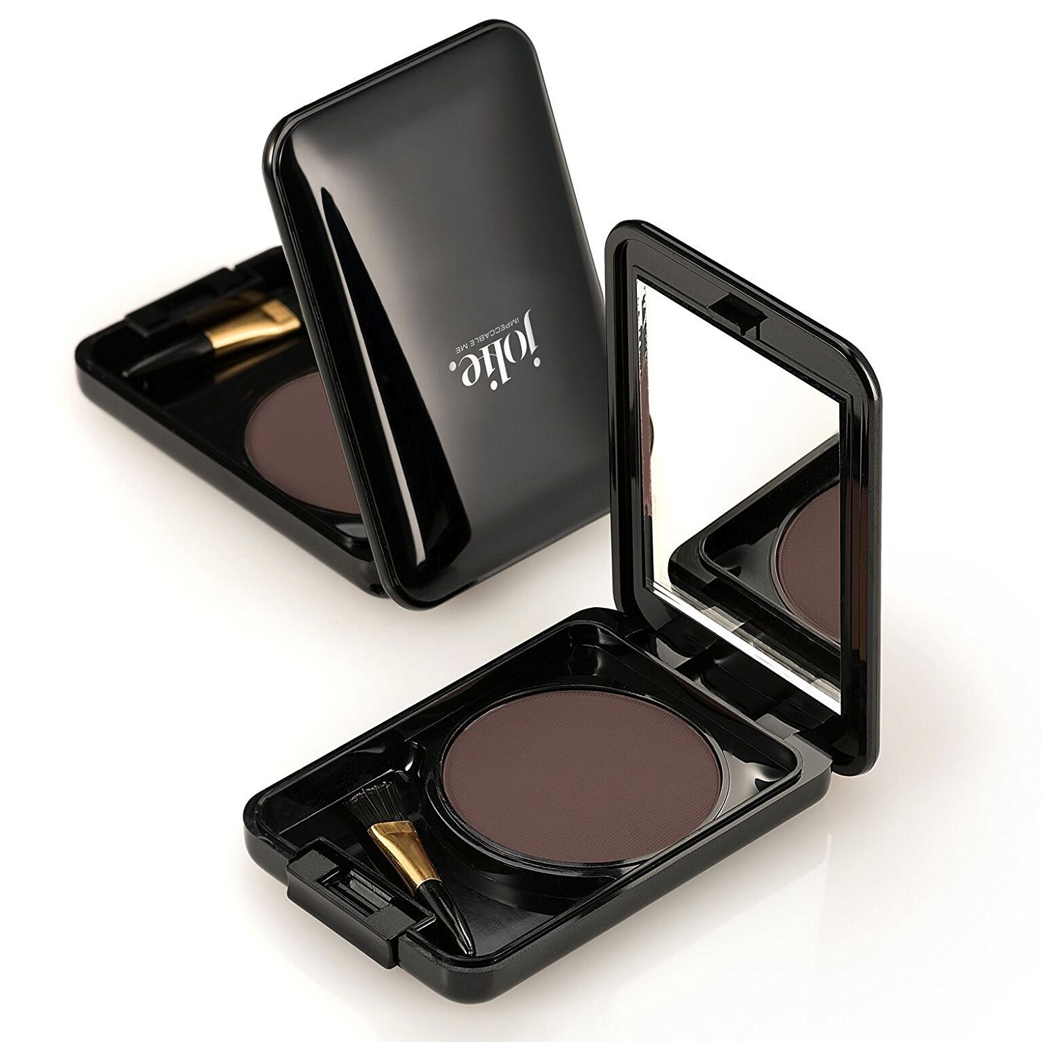Jolie Brush on Brow Eyebrow Styling Powder - Black-Brown | Natural Looking Eyebrow Filler & Shaper | Perfect for Daily Makeup & Special Occasions