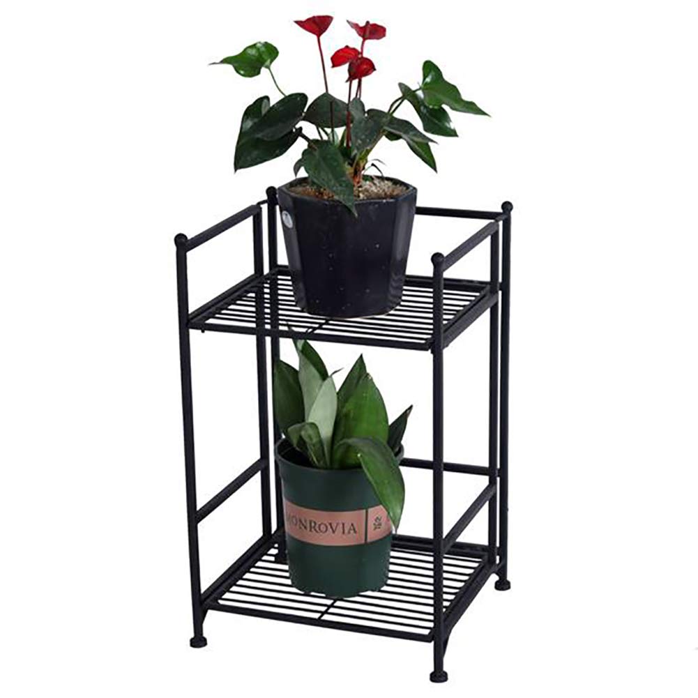 Ruby Lil 2-Tier Folding Metal Shelf - Space Saving Storage Organizer for Bathroom, Kitchen, Patio & Countertop - Black Metal Shelves for Home Organization | Perfect for Small Spaces & Clutter Control