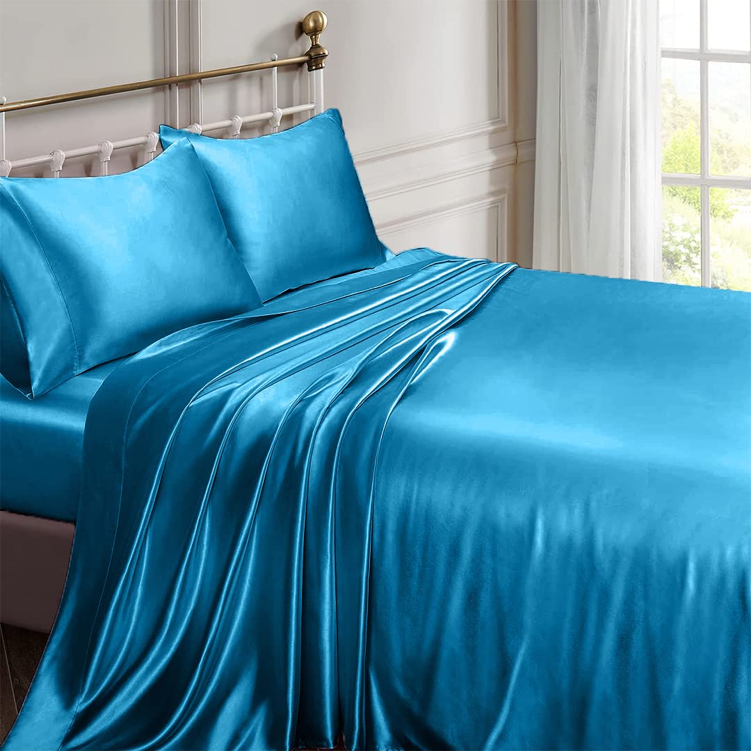 Luxury 6-Piece Silk Satin Bed Sheet Set - 19