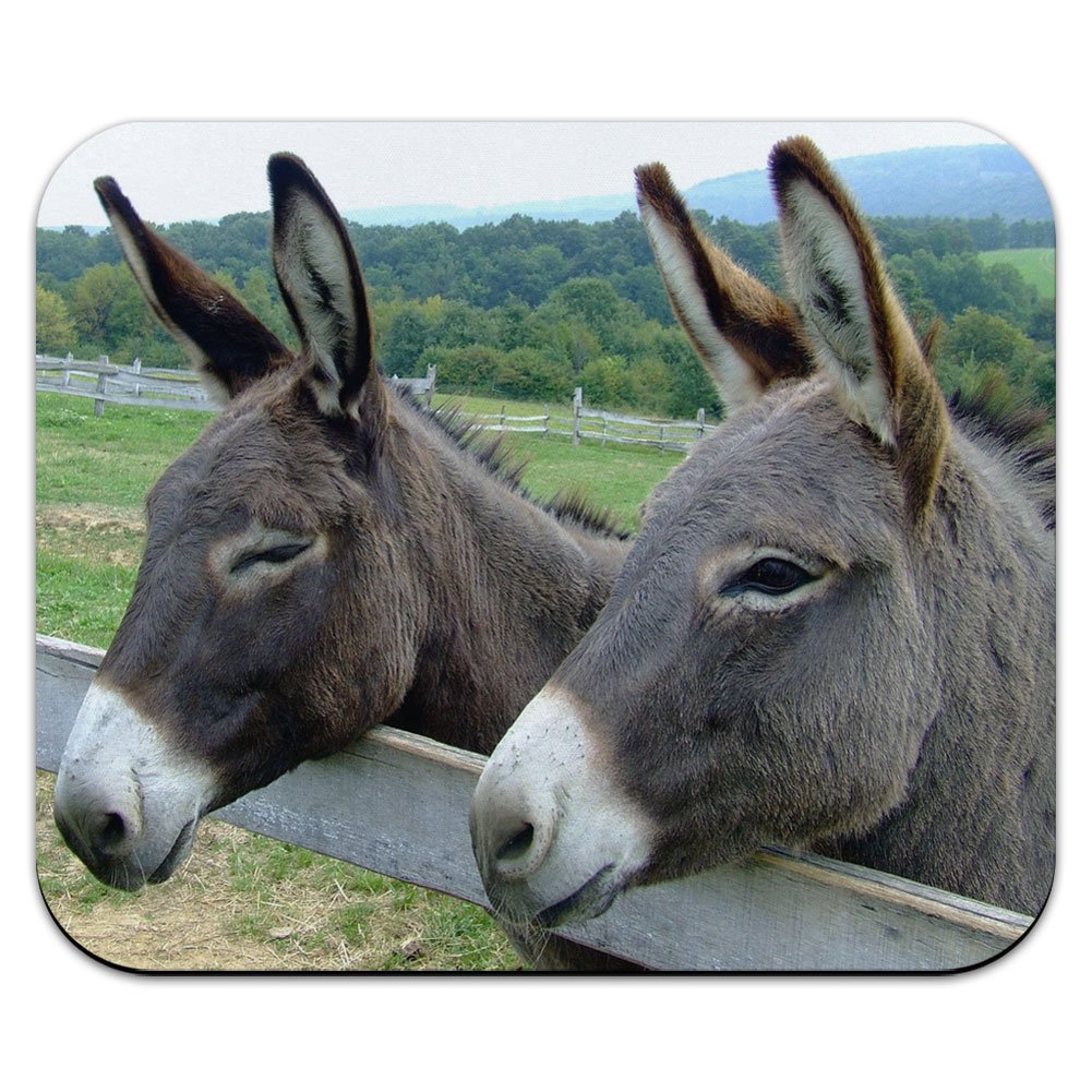 Farm Field Fence Donkey Mouse Pad - Non-Slip Rubber Base Computer Mousepad for Office, Gaming & Home Use