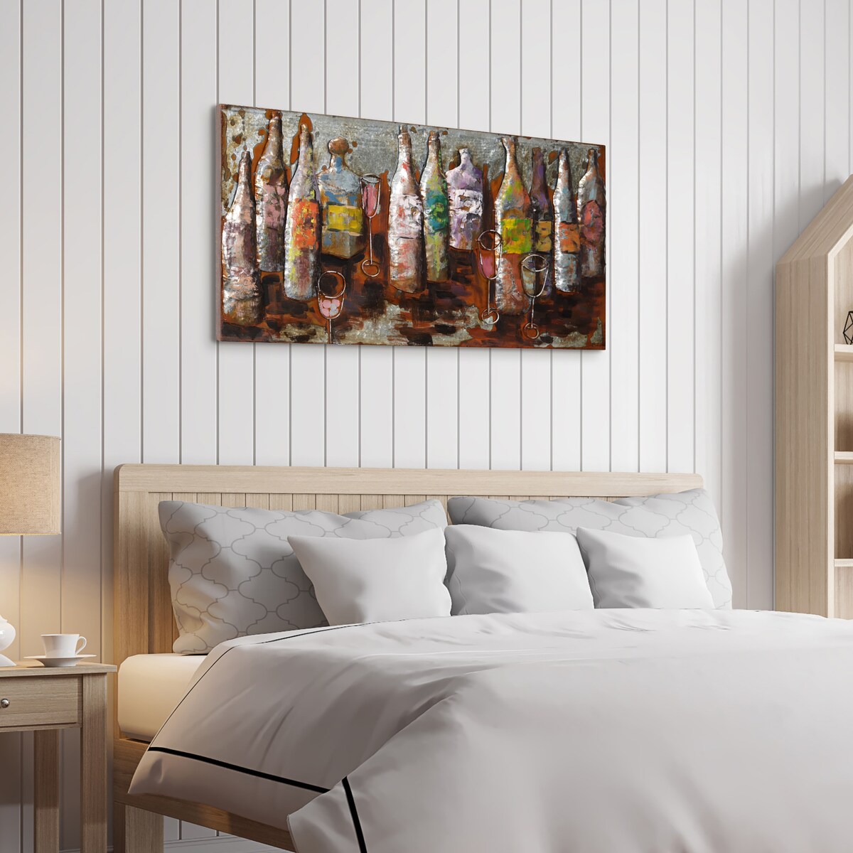 5 O'Clock Mixed Media Iron Hand-Painted 3D Wall Art - Vintage Industrial Decor for Living Room, Bedroom & Office