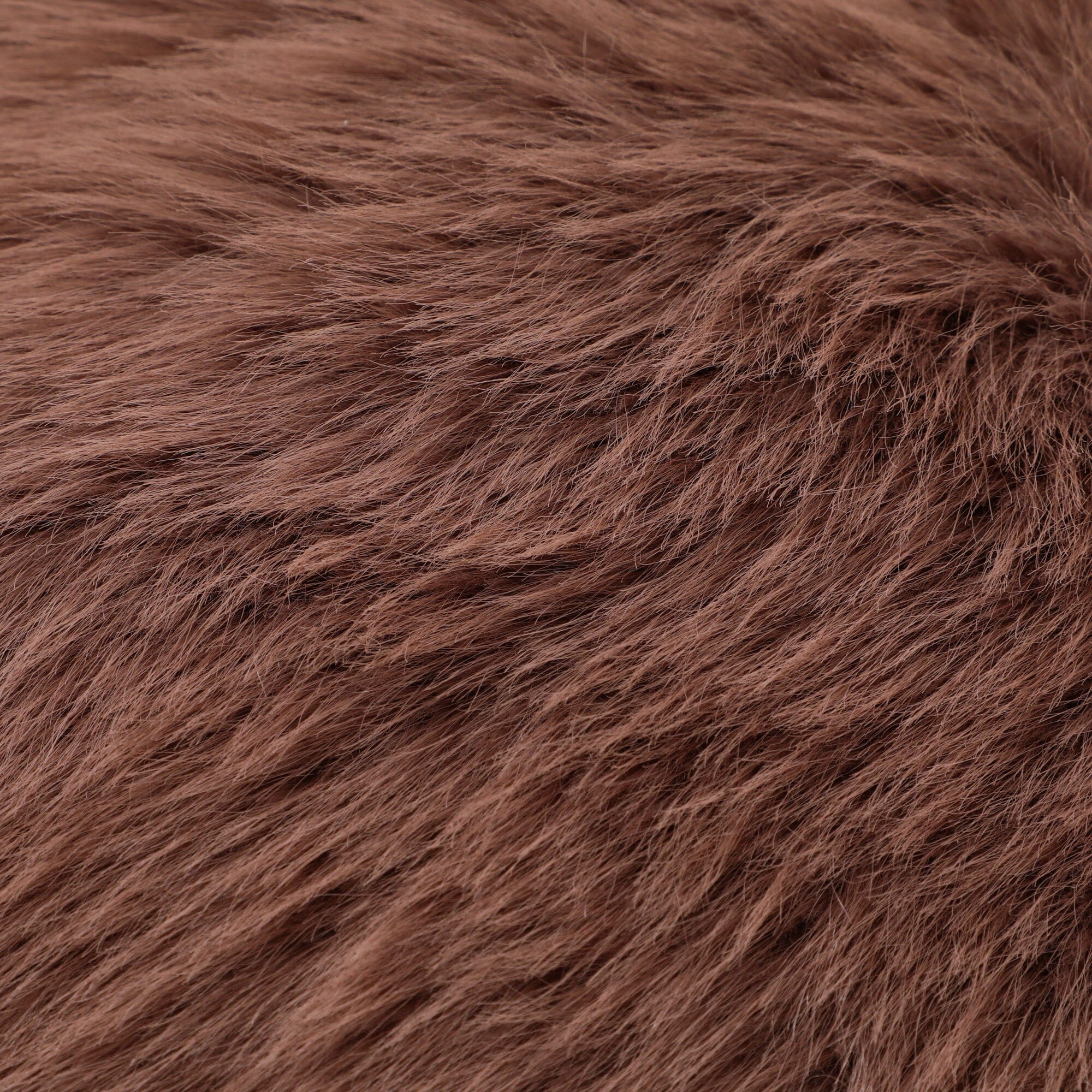 Premium 450x450 Brown Faux Fur Cushion Cover - Soft & Luxurious Throw Pillow Case for Sofa, Bed, Chair Decor - Cozy Home & Office Accessory