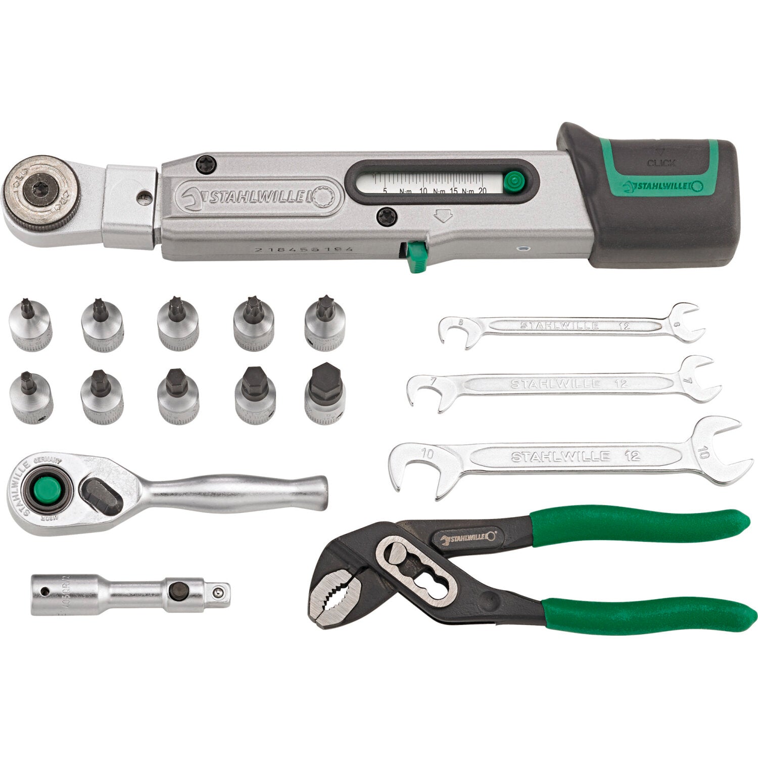 Stahlwille 96500002 Professional Bicycle Tool Set - 18-Piece Bike Repair Kit for Home & Workshop Use - Perfect for Cycling Enthusiasts & Mechanics