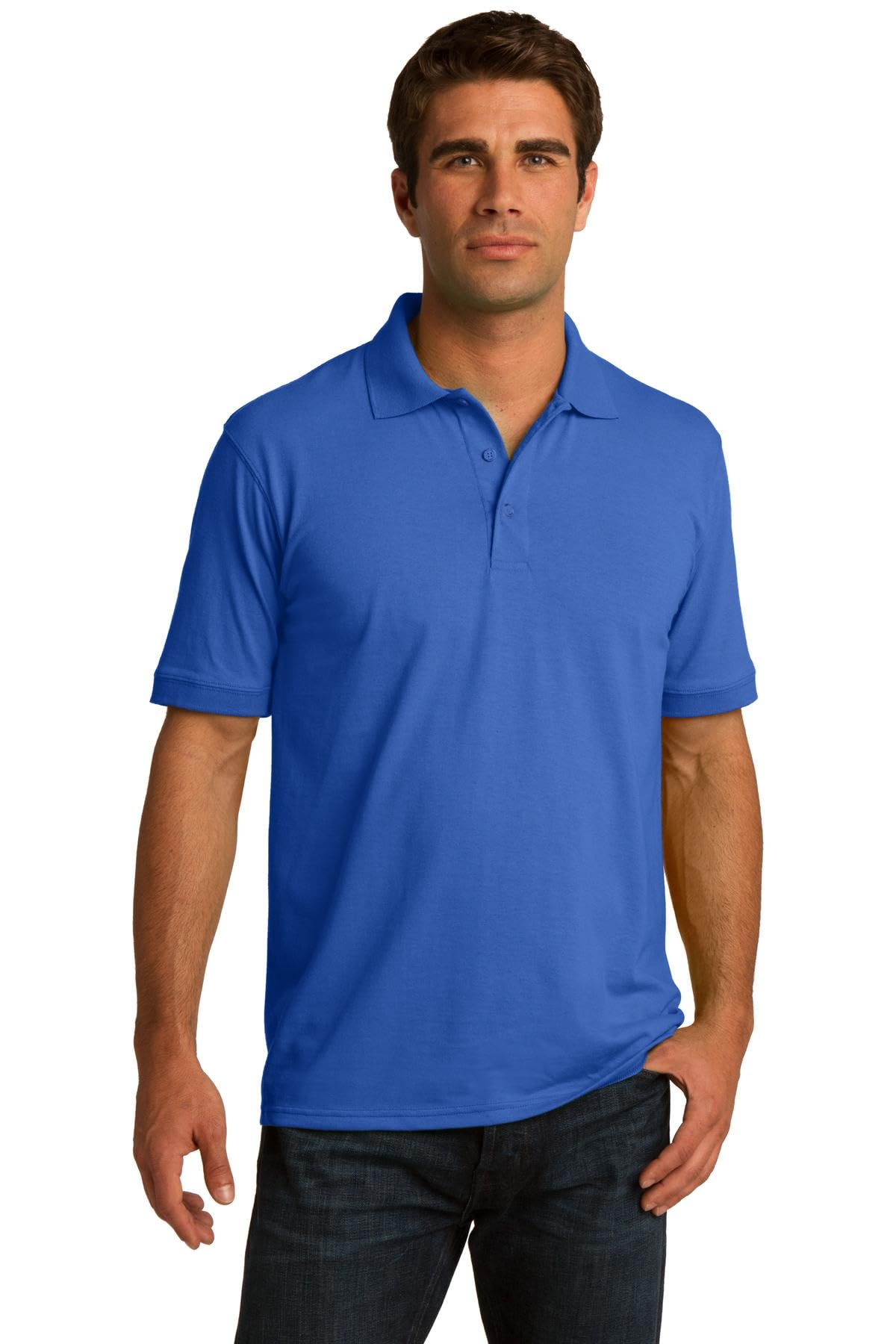 Port & Company Core Blend Jersey Knit Polo Shirt - Royal Blue - Comfortable Men's Work & Casual Polo for Office, Golf & Everyday Wear