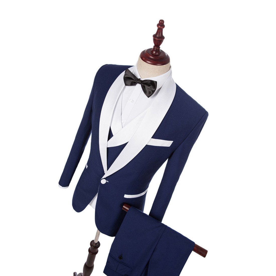 Men's Casual Floral Weave 1-Button Slim Fit Tuxedo Suit - 3 Piece Wedding Groomsmen Attire Set | Perfect for Weddings, Proms & Formal Events