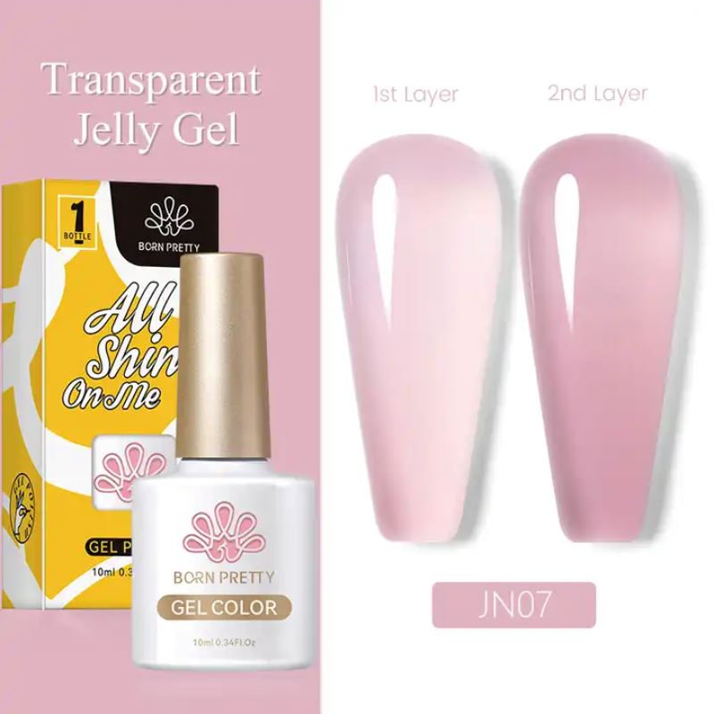 Born Pretty Jelly Nude Gel Polish - Long Lasting Soak Off UV LED Nail Polish for Salon & Home Manicure - Perfect for Weddings, Parties & Everyday Wear
