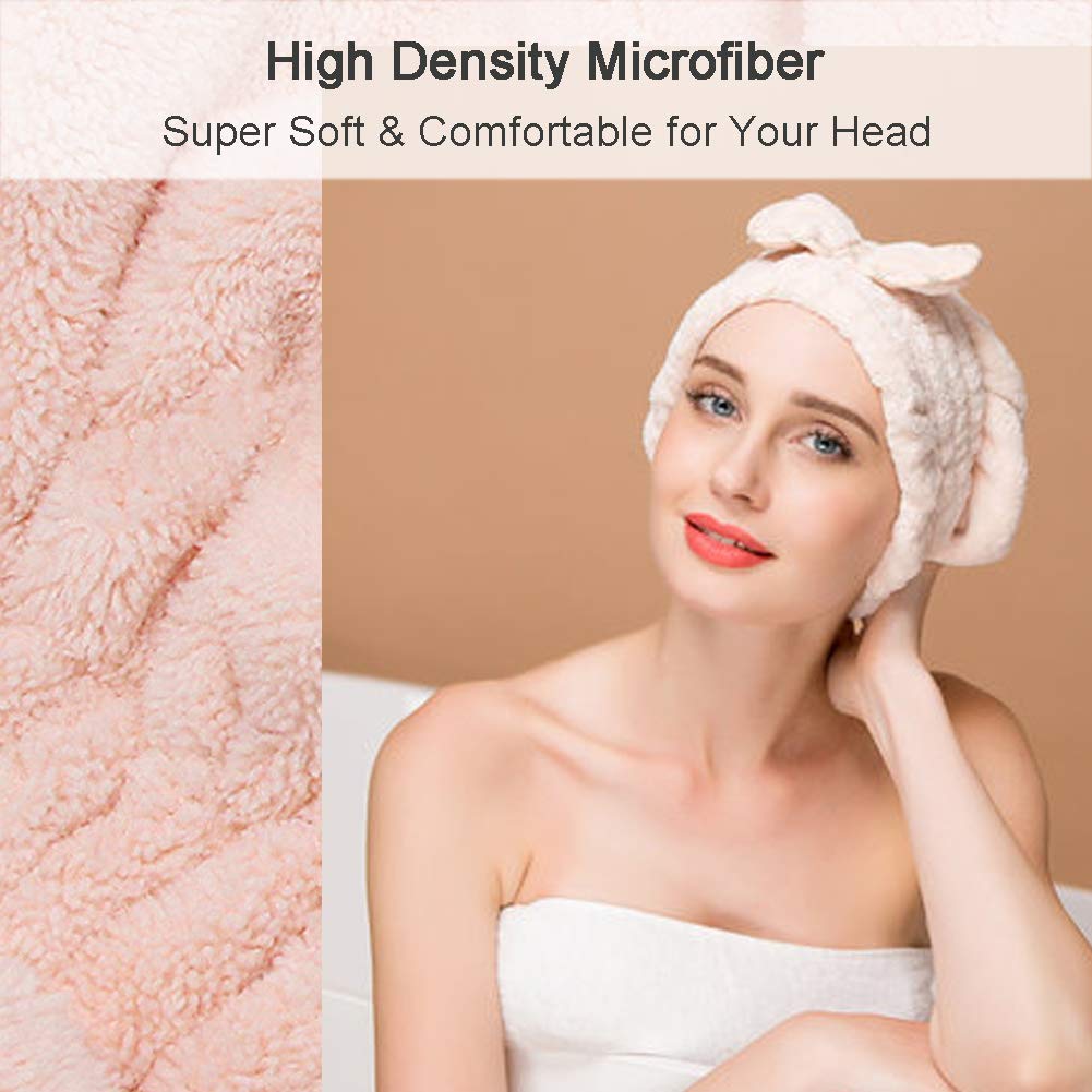 Jseng Large Microfiber Hair Towel Cap - Super Soft & Ultra Absorbent Fast Drying Towel for Long Thick Hair | New Upgraded Design | Perfect for Shower, Swimming, Gym & Salon Use