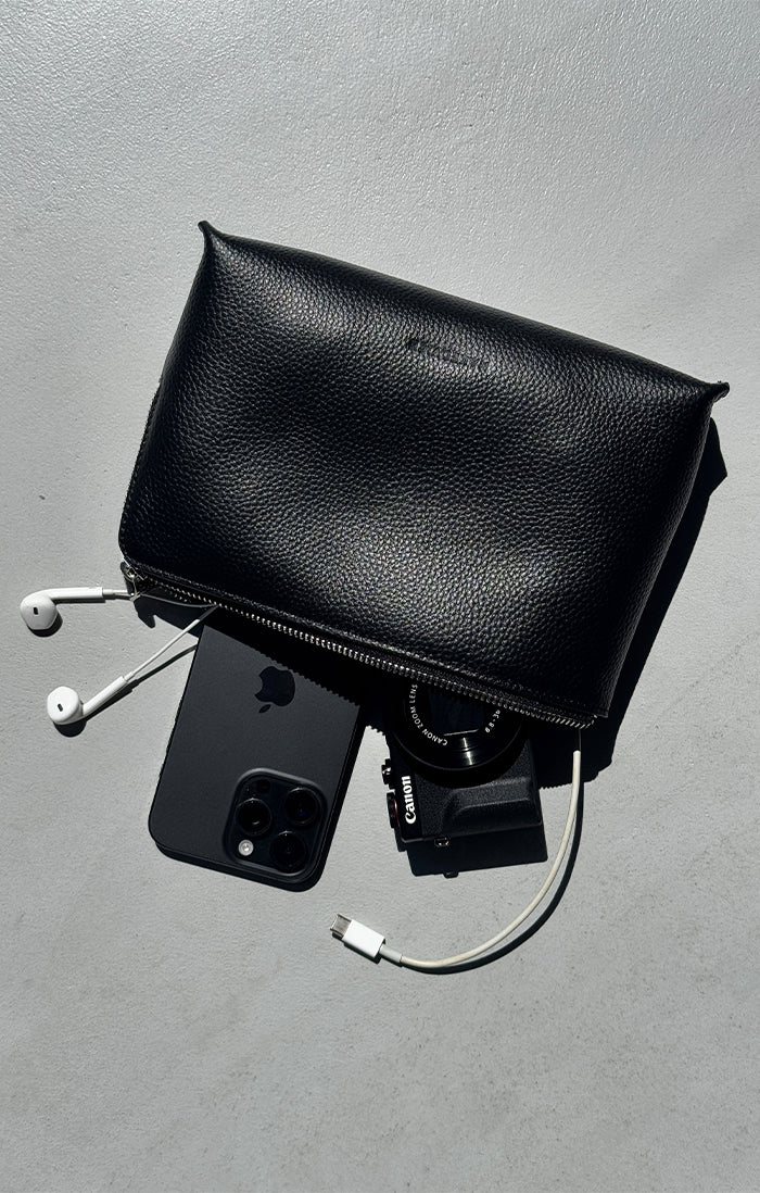 Premium Alice Black Tech Pouch - Water-Resistant Organizer for Laptops, Tablets & Accessories | Perfect for Travel, Office & Daily Commute