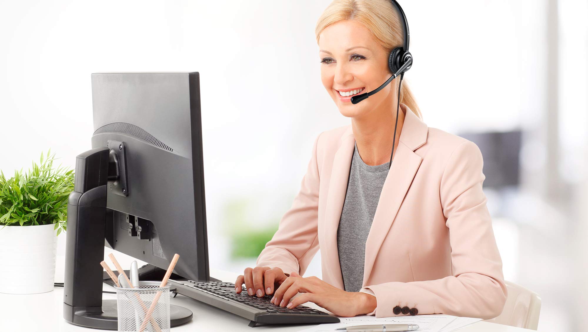 TruVoice VoicePro 10 USB Headset & 1080P HD Webcam Bundle - Noise Cancelling Single Ear Headphone with Microphone for PC, Mac, Laptop - Perfect for Remote Work, Online Meetings, Video Calls & Web Conferencing