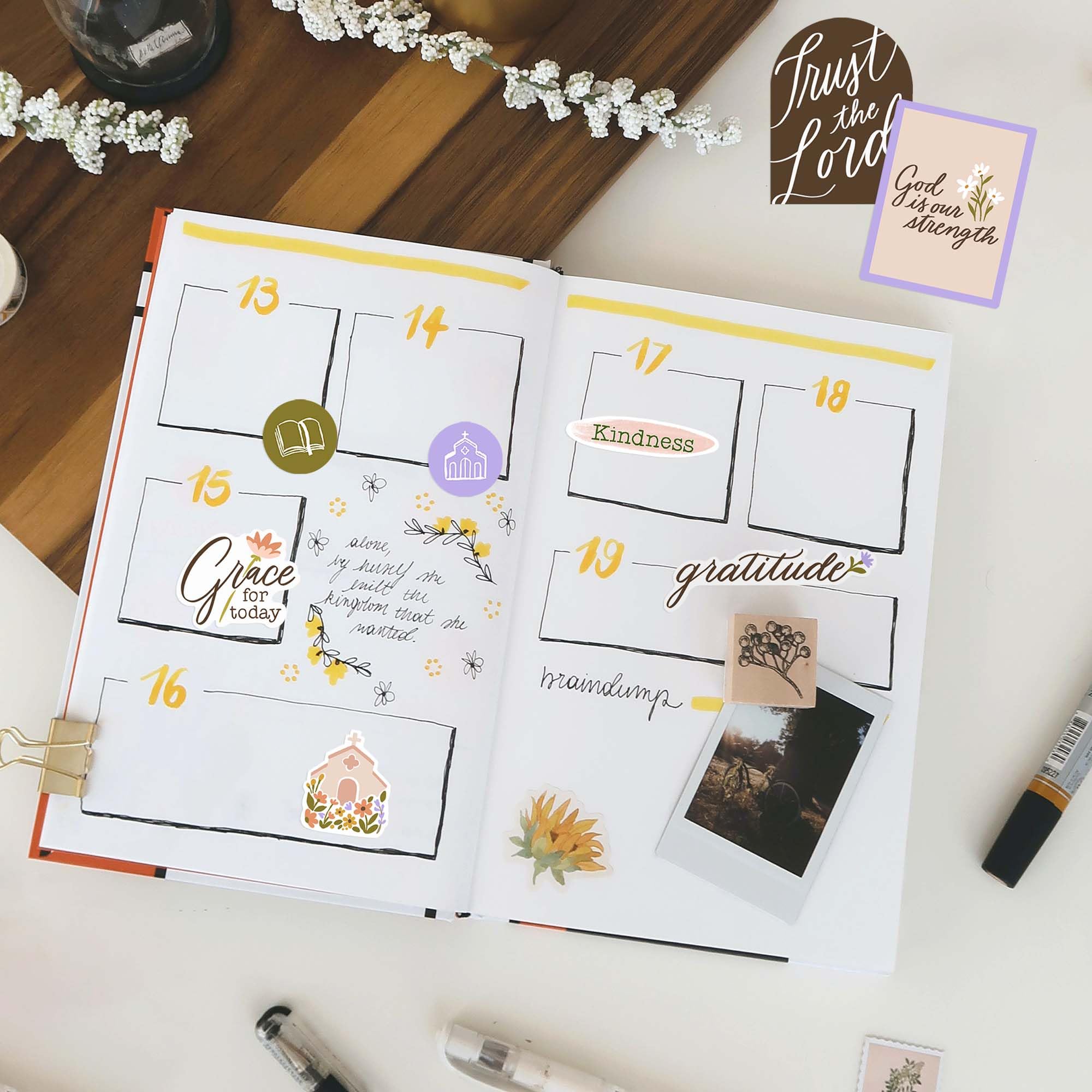 48-Piece Navy Peony Christian Vision Board Stickers - Floral & Minimalist Religious Stickers for Bible Journaling, Christian Planners & Faith-Based Scrapbooking