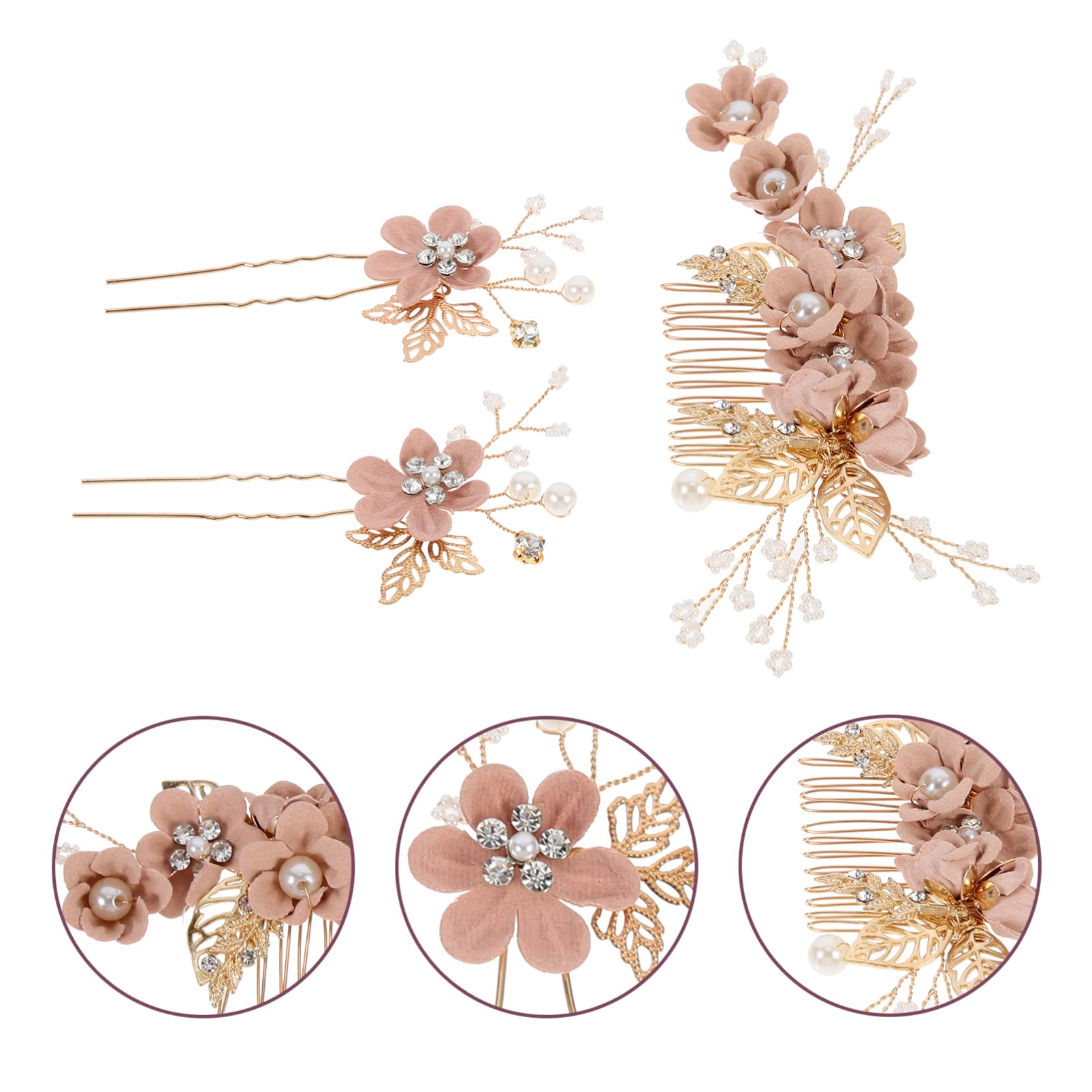 Elegant Rhinestone Wedding Hair Clips - 3Pcs Bridal Hair Pins for Women, Girls' Special Occasions