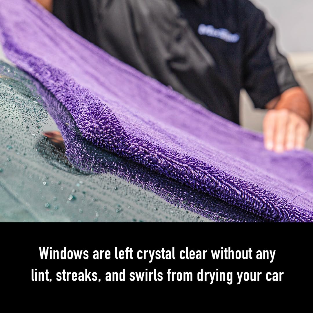 Maxshine 1200 GSM Double Sided Microfiber Car Drying Towel - Rinse Free, Plush Car Wash Towels for Detailing, 24