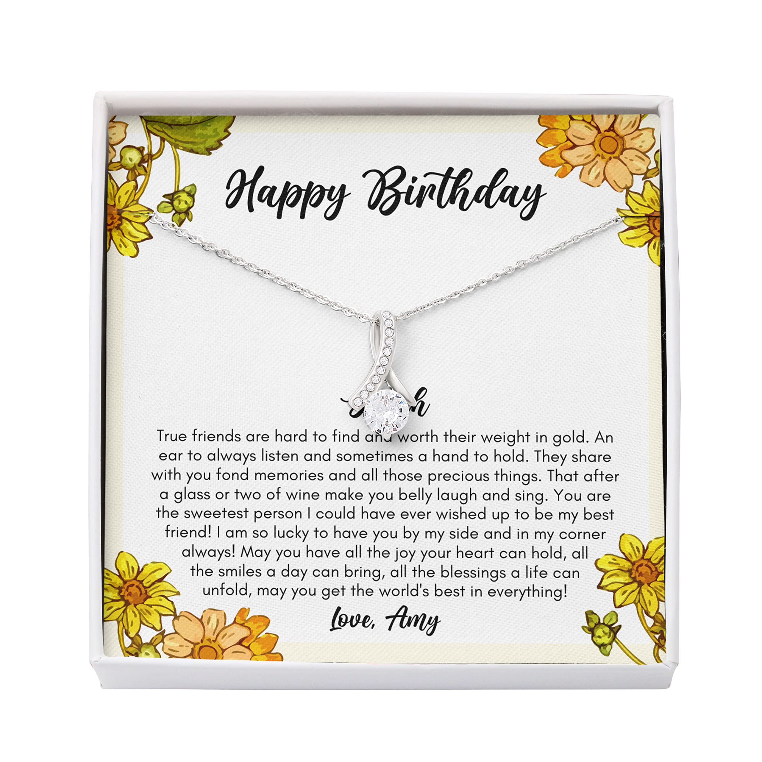 Birthday Friendship Necklace - Silver Plated Best Friend Gift for Women - Perfect for BFFs, Sisters & Besties - Birthday, Anniversary & Special Occasion Jewelry