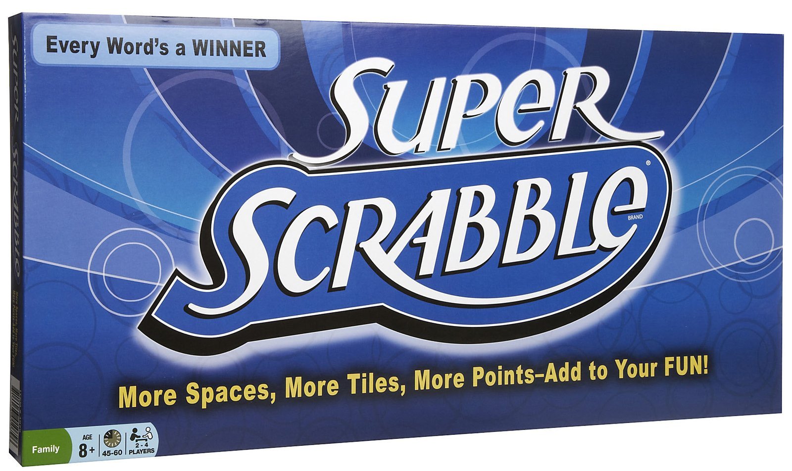 Super Scrabble Deluxe Edition - Extra Large Family Board Game for 2-4 Players Ages 8+ | Classic Word Building Game with Bonus Squares | Perfect for Family Game Nights, Classroom Learning & Party Entertainment