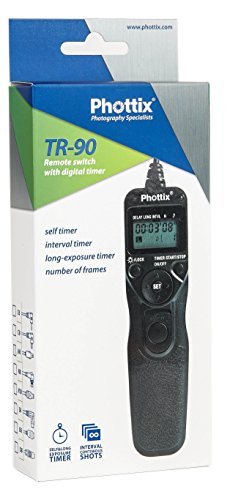 Phottix TR-90 Multi-Function Wireless Camera Remote Shutter Release with Digital Timer for Canon DSLR Cameras - Perfect for Time-Lapse, Long Exposure & Group Photography