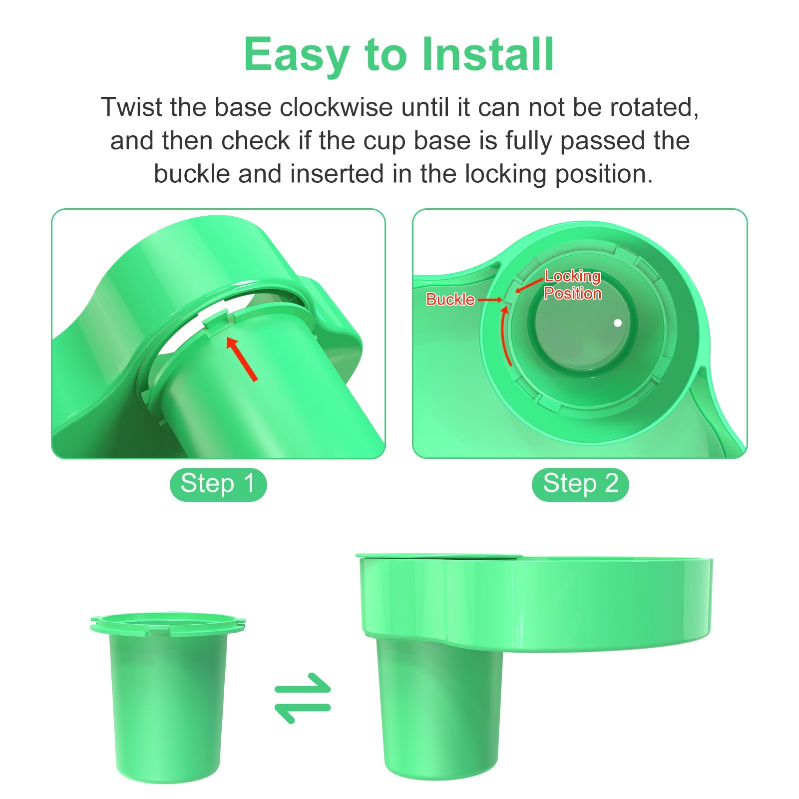 Best Kids Car Seat Travel Tray - Portable Snack Tray for Toddlers with 2 Cup Holders | Baby Stroller Feeding Tray for Road Trips & Airplane Travel | Essential Travel Accessories for Parents (Green)