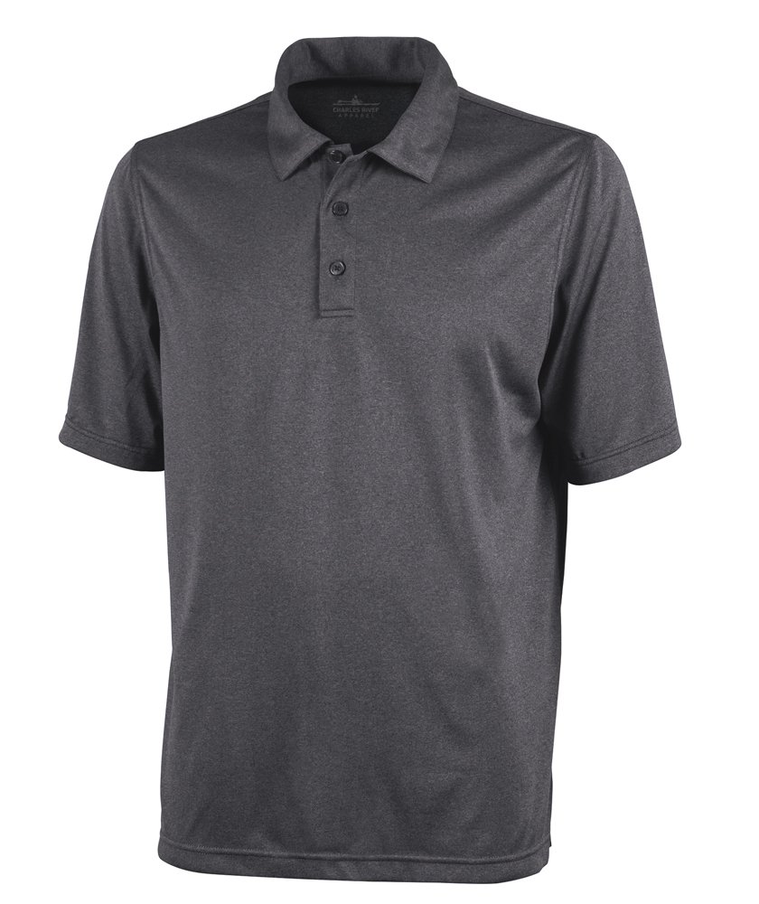 Charles River Apparel Men's Heathered Polo Shirt - Graphite Color, Small Size - Comfortable Casual Wear for Office, Golf & Outdoor Activities