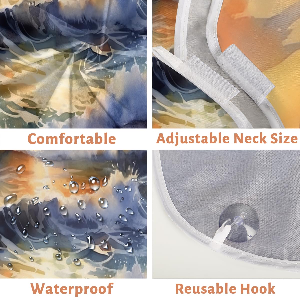 Men's Sea Sunset Beach Beard Shaving Bib - Waterproof Hair Dye Apron for Barbers & Stylists, Sink Hair Catcher for Beard Trimming & Lineup - Perfect Salon & Home Grooming Accessory (Great Gift for Dad & Husband)