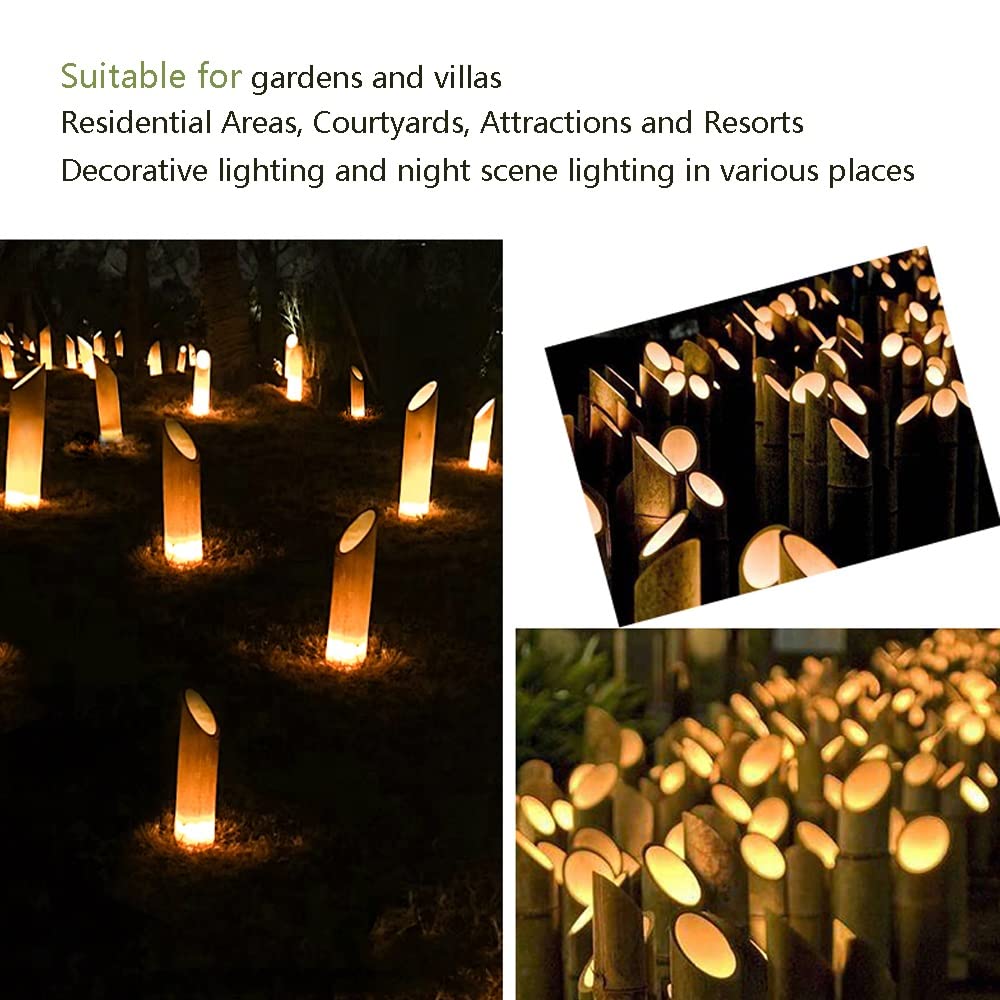 Solar Garden Lights Outdoor Waterproof - Bamboo Style for Lawn & Park Decoration