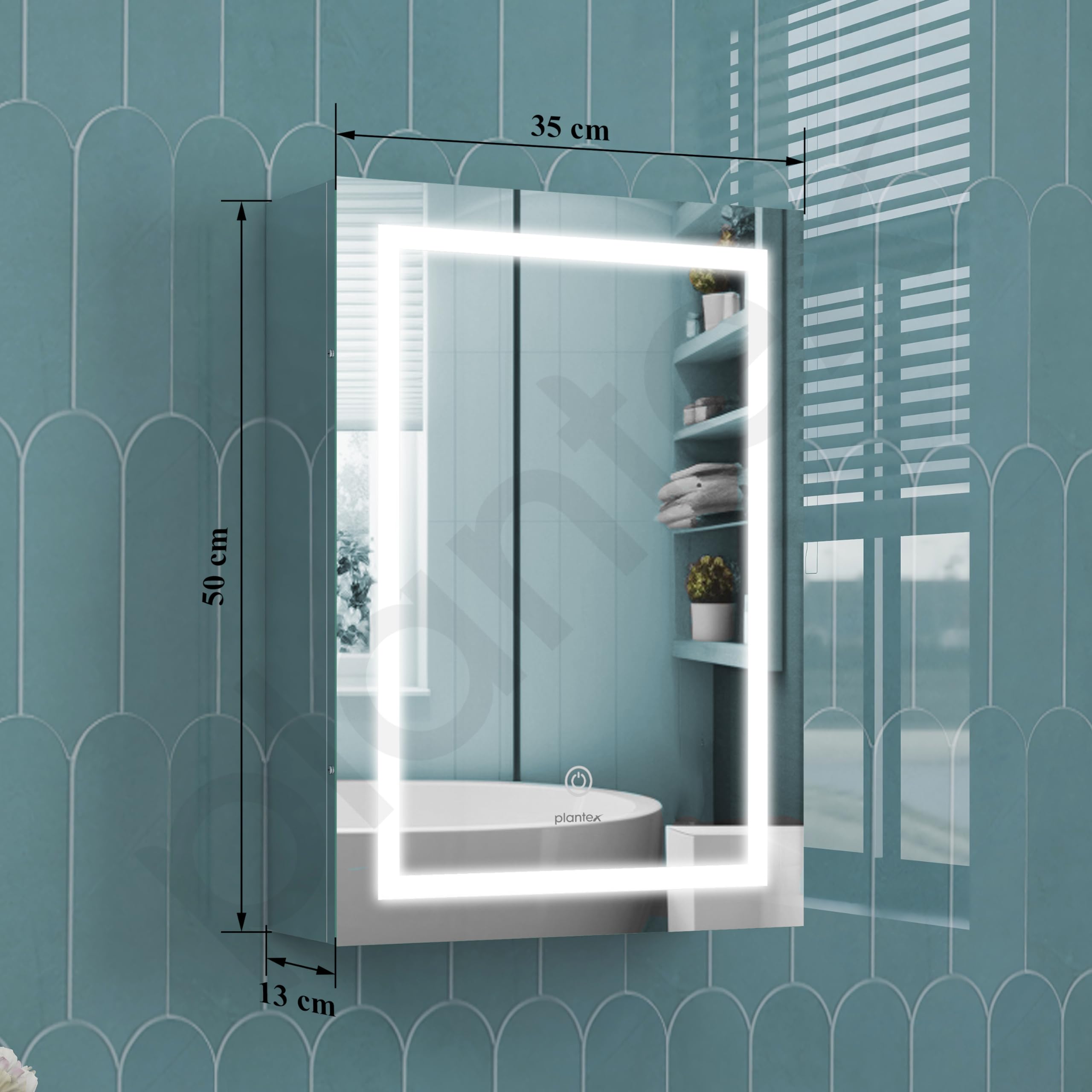 Premium 304 Stainless Steel LED Bathroom Mirror Cabinet - 14x20 Inch Wall Mounted Bathroom Organizer with Chrome Finish - Perfect for Modern Bathrooms, Vanities & Small Space Storage Solutions