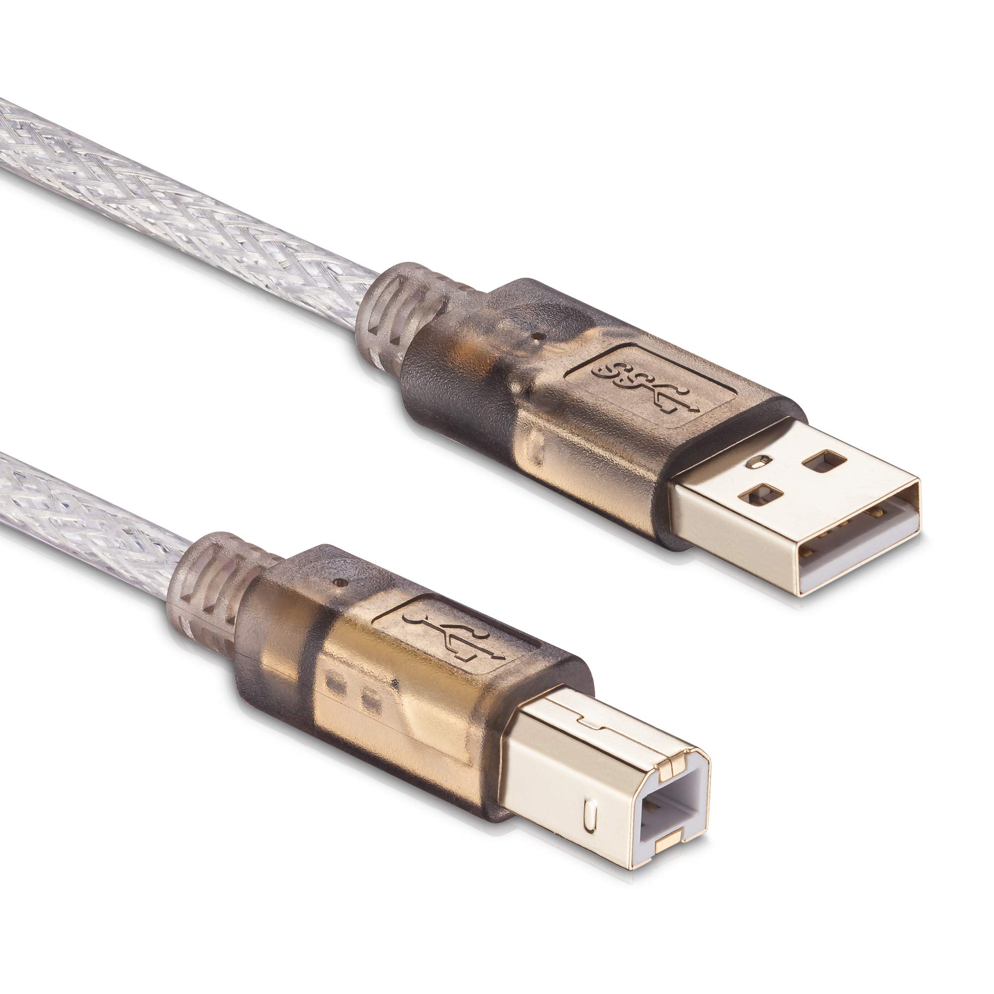 20ft USB 2.0 Printer Cable - High Speed A Male to B Male Scanner Cord for HP, Canon, Lexmark, Dell, Xerox, Samsung Printers - Perfect for Home Office & Commercial Printing (6M/20Ft)