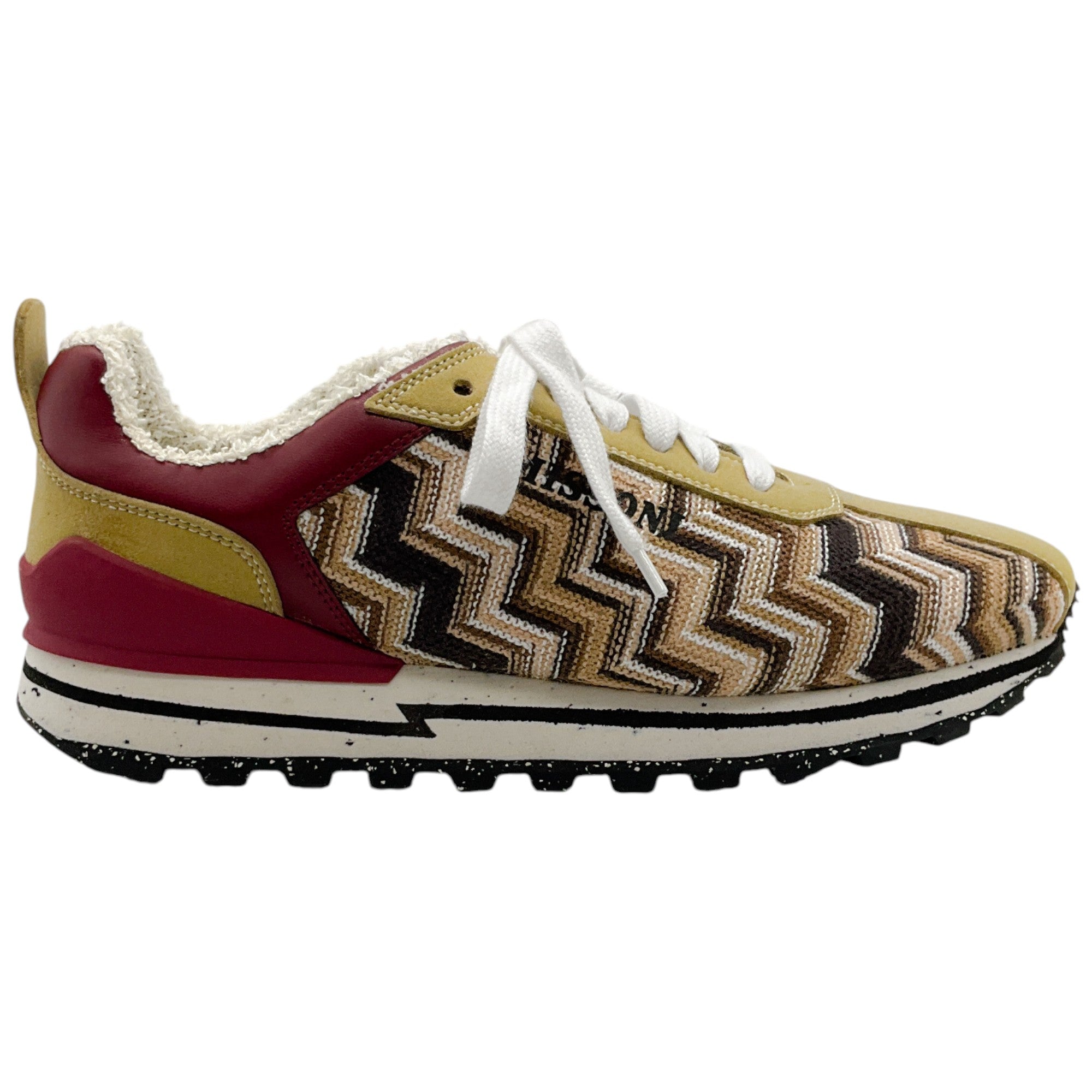 Missoni Beige & Bordeaux Multi Zigzag Sneakers - Stylish Casual Shoes for Women | Perfect for Walking, Travel & Everyday Wear
