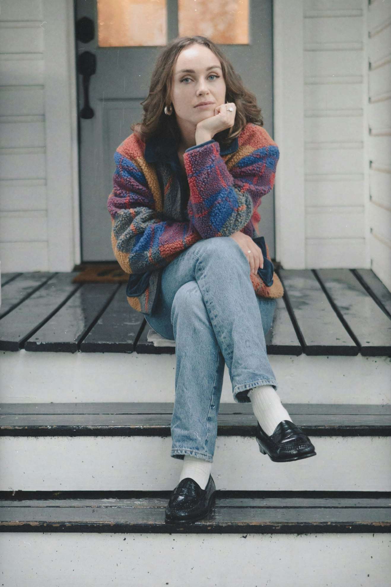 Delilah Sherpa Jacket - Cozy Fleece-Lined Plaid Outerwear for Women | Winter Warmth & Casual Style | Perfect for Outdoor Adventures & Everyday Wear