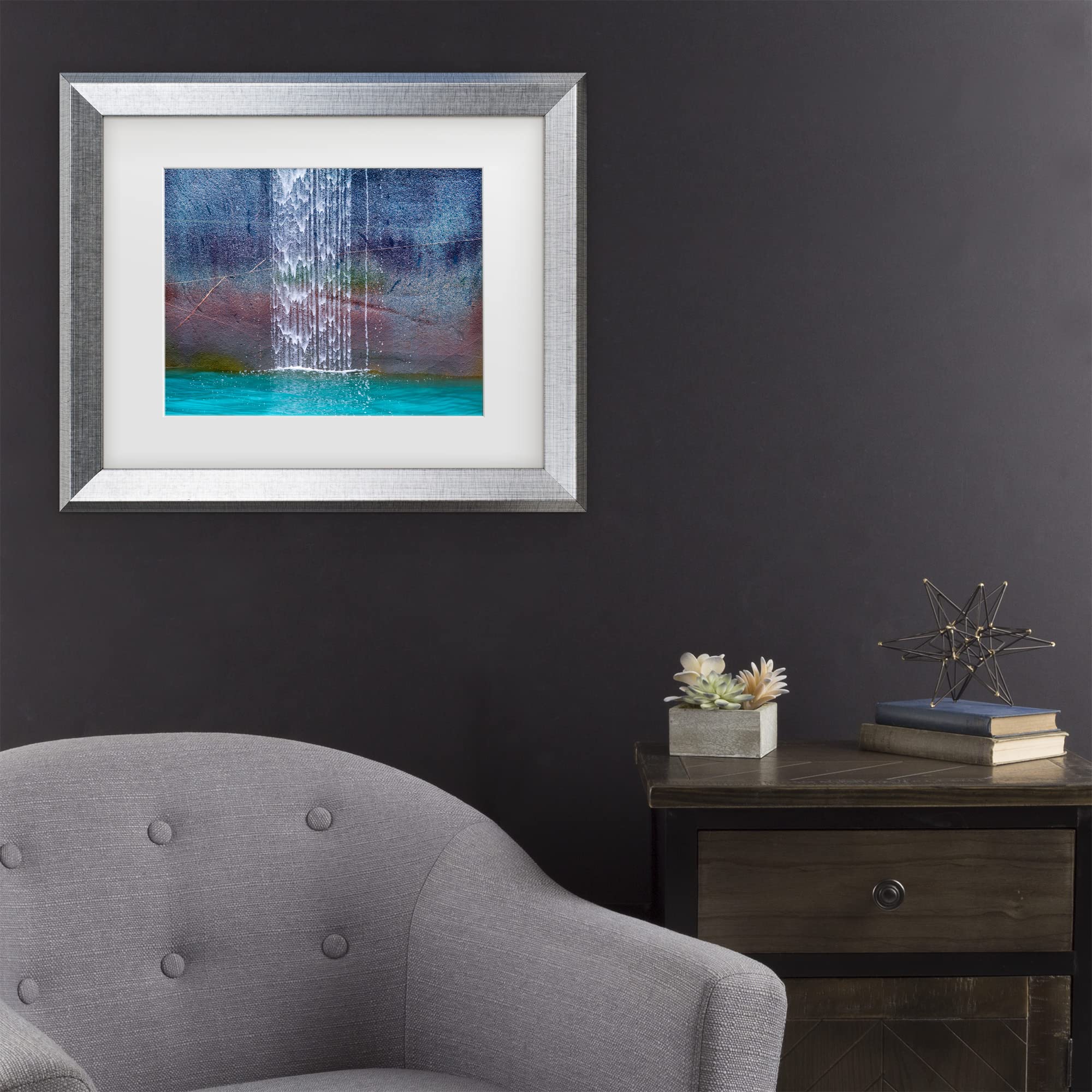 Trademark Fine Art 'Waterfall' Canvas Wall Art Print by Ignacio Palacios - Nature Landscape Painting for Living Room, Bedroom & Office Decor