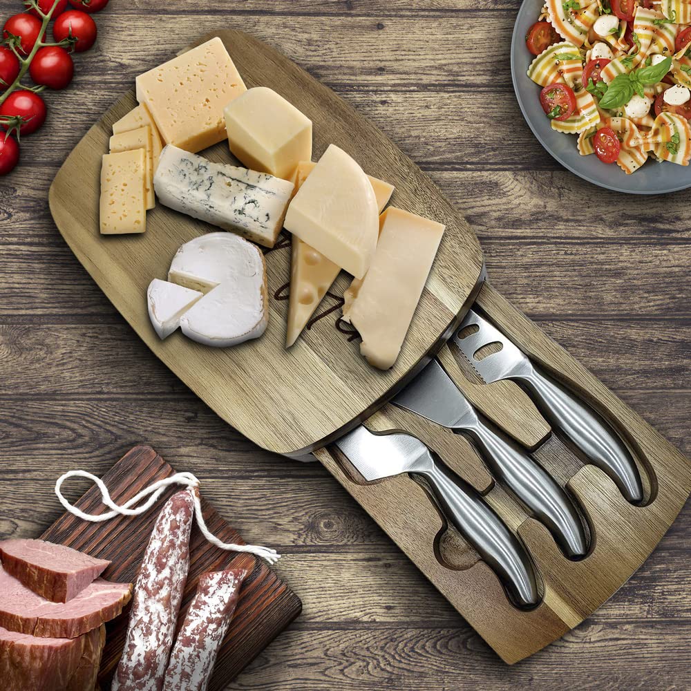 Personalized Monogrammed Charcuterie Board Set with Cheese Knives - Perfect Wedding, Engagement & Anniversary Gift for Couples - Great for Date Nights, Housewarmings & Dinner Parties