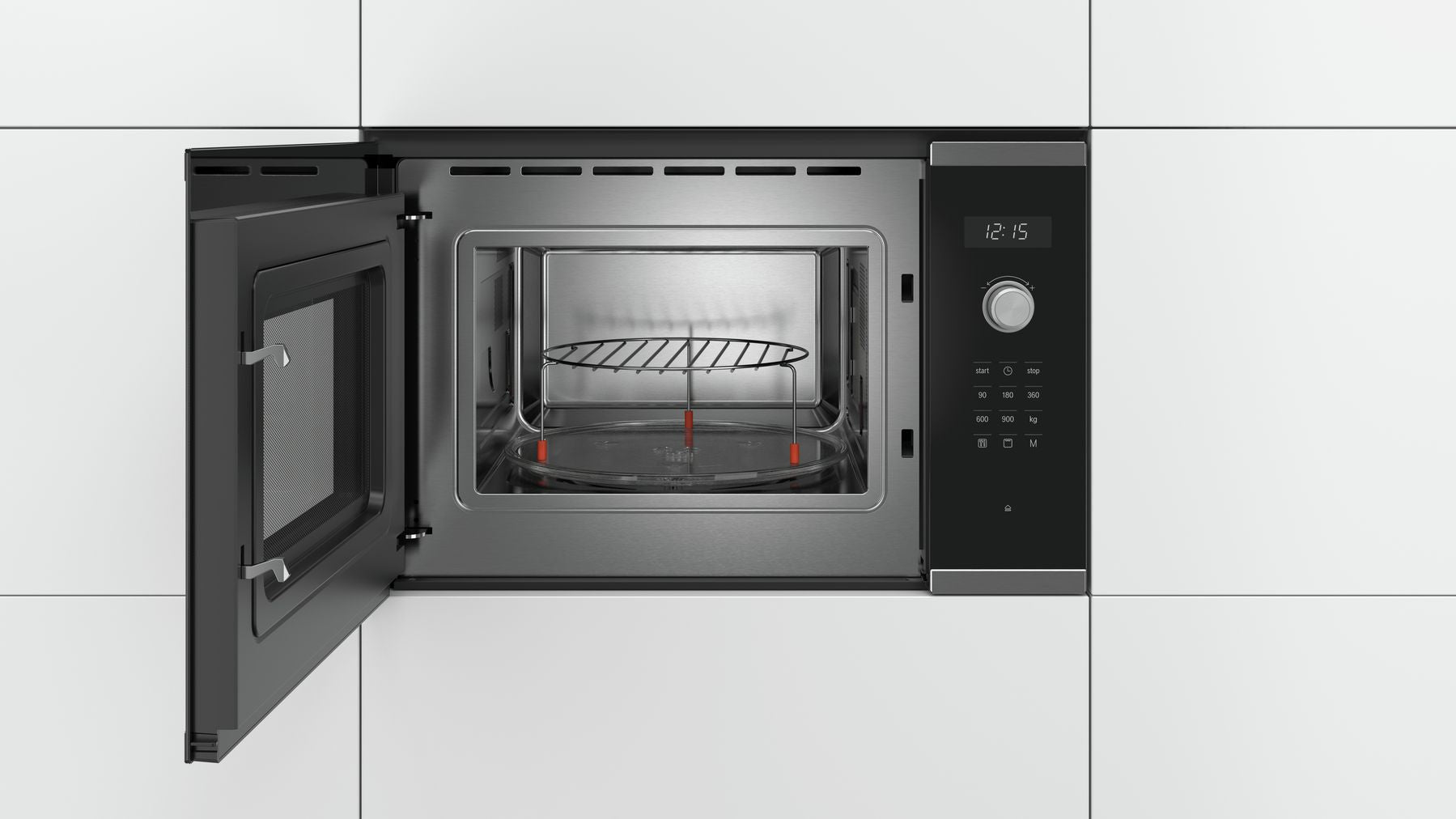 BEL554MS0K 25L Built-In Microwave Oven - Compact Stainless Steel Countertop Microwave for Small Kitchens, Dorms & RVs - Fast Cooking & Reheating with 10 Power Levels