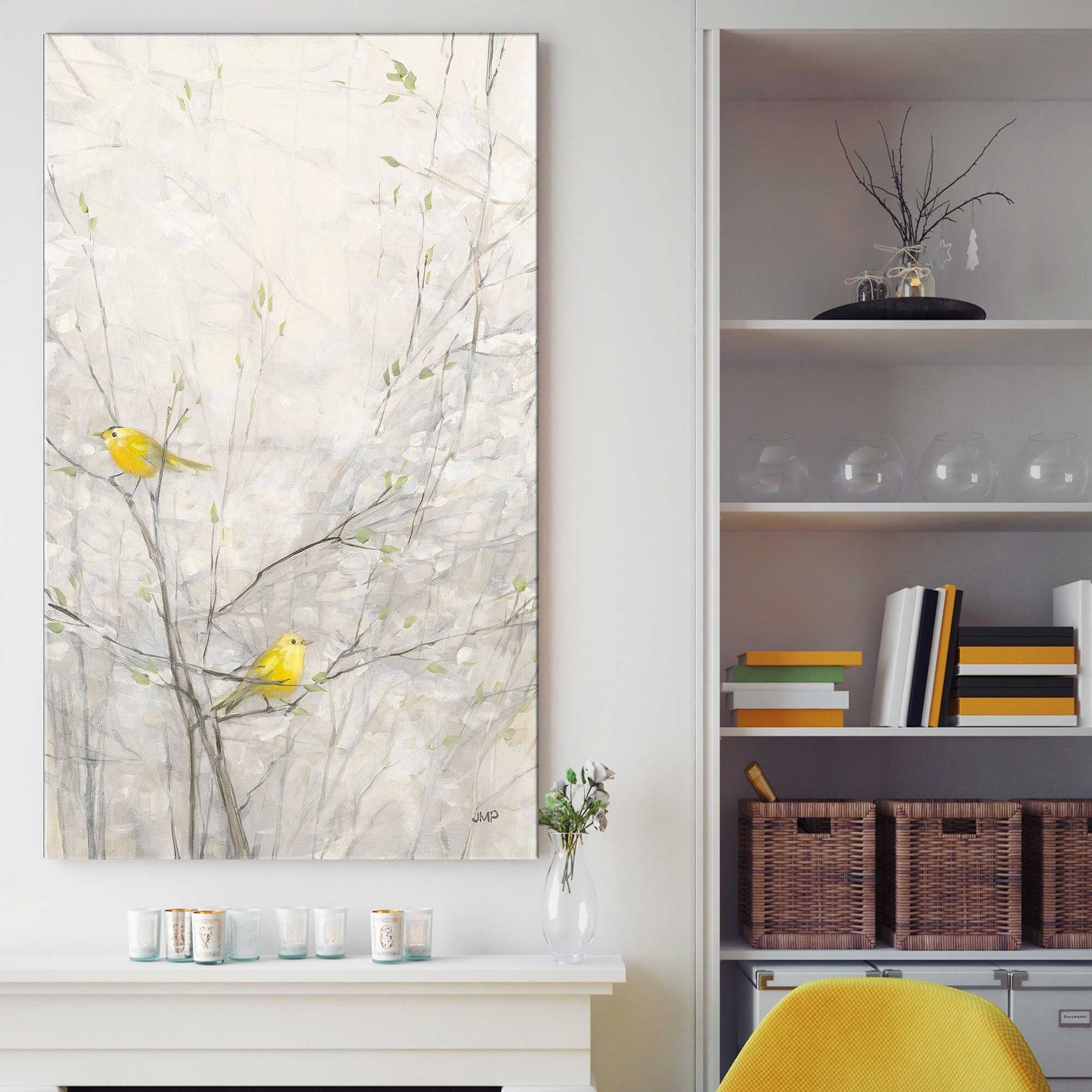 Birds in Trees II by Julia Purinton - Premium Canvas Wall Art Print - Nature Inspired Home Decor for Living Room, Bedroom & Office