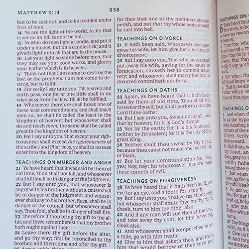 KJV Holy Bible Thinline Edition - Brown Leathersoft Cover, Red Letter Text, Comfort Print with Thumb Index - King James Version - Perfect for Church, Bible Study & Personal Devotion