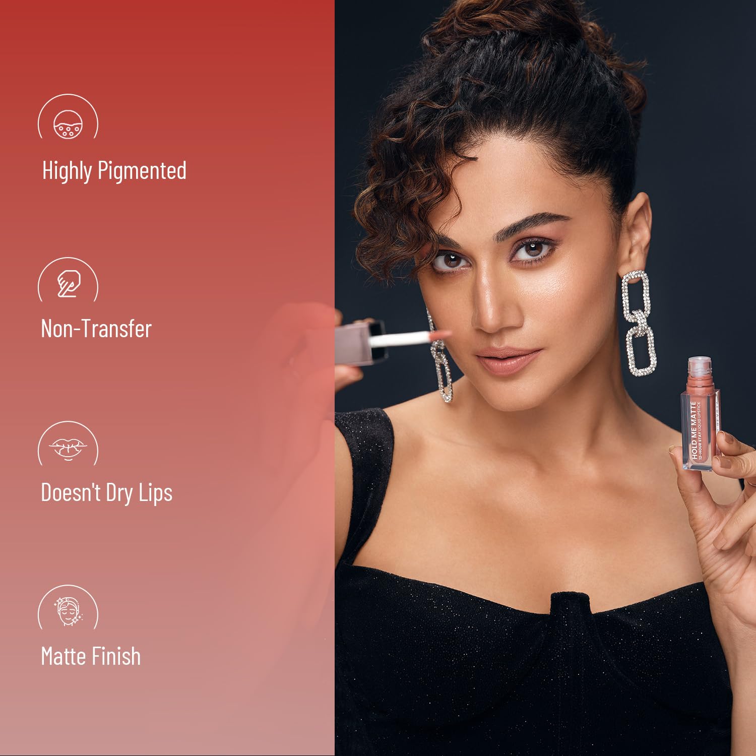 Swiss Beauty Hold Me Matte Liquid Lipstick - Long Lasting 12 Hours, Non-Transfer, Waterproof & Hydrating Lipstick in Cute Nude (4.5ml) | Perfect for Daily Wear, Parties & Special Occasions