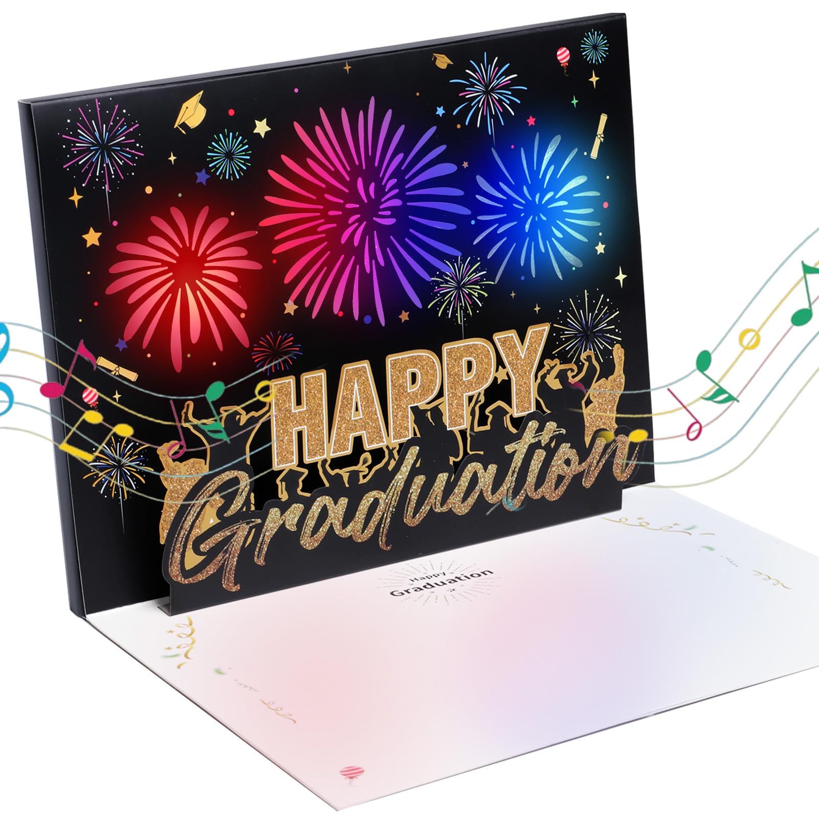 3D Pop-Up Graduation Card with Music & Lights - 2024 Graduation Celebration Gift for High School, College & University Graduates - Perfect for Commencement Ceremonies, Graduation Parties & Congratulatory Gifts