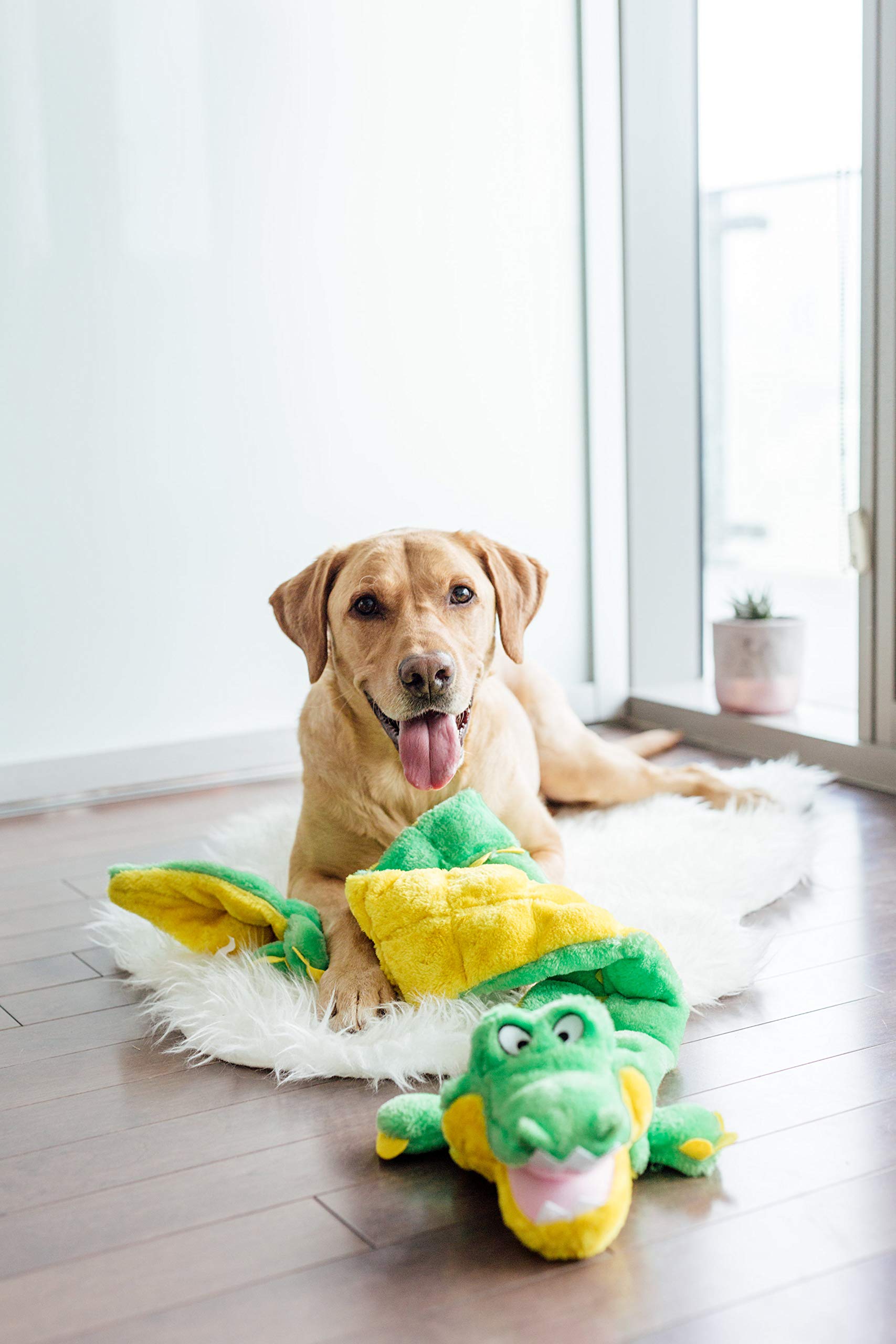 Outward Hound Squeaker Matz Plush Alligator Dog Toy - XXL Large Size for Big Dogs | Interactive Chew Toy for Aggressive Chewers, Outdoor Play & Training Rewards