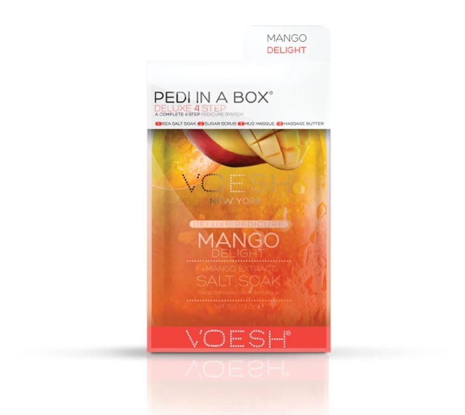 Voesh Pedi in a Box Mango Delight - Exfoliating Foot Peel Mask for Soft & Smooth Feet - At-Home Spa Treatment for Cracked Heels & Dead Skin - Perfect for Self-Care & Relaxation