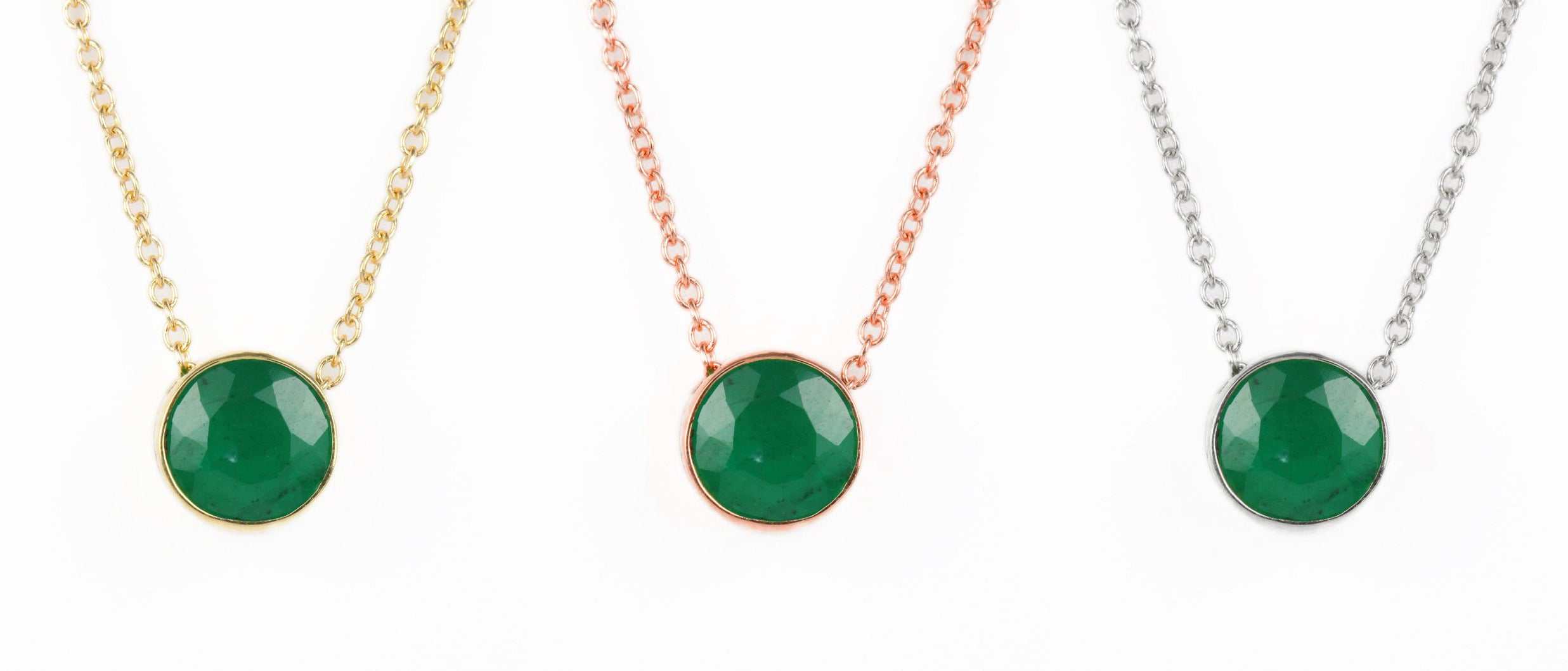 0.90 Carat Natural Emerald Bezel Set 14K Gold Necklace for Women - Elegant Jewelry Gift for Birthday, Anniversary & Special Occasions