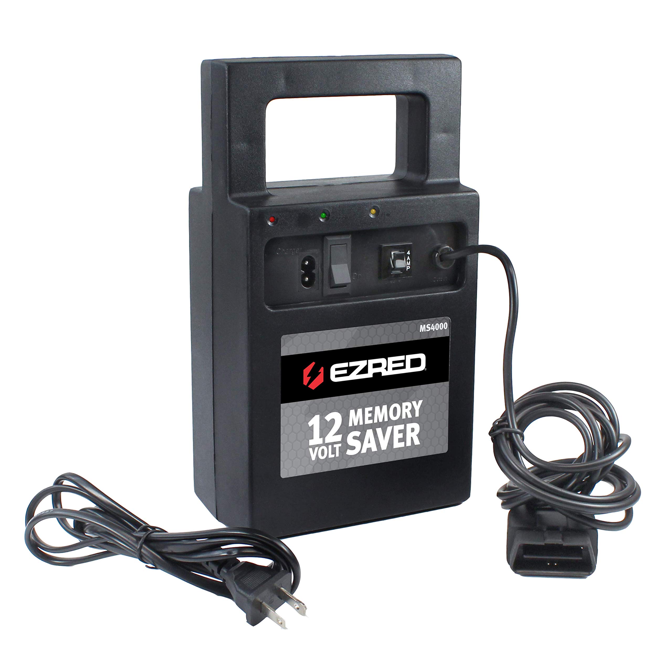 EZRED MS4000 Automotive Memory Saver with Built-In Charger - Preserve Car Settings During Battery Replacement - Ideal for Mechanics & DIY Car Maintenance (Black)