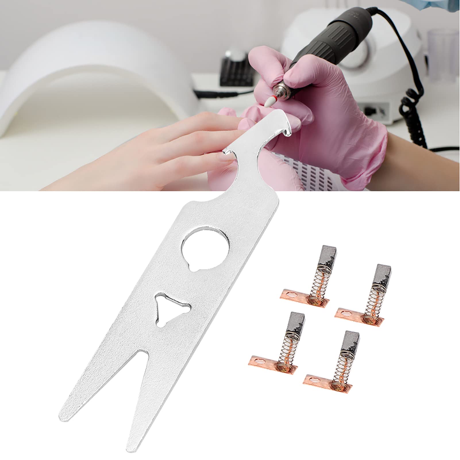 2 Pairs Carbon Brush Wrench Set - Nail Drill Handpiece Replacement Parts & Accessories for Professional Manicure & Pedicure Salon Tools (Perfect for Nail Art, Acrylic & Gel Extensions)