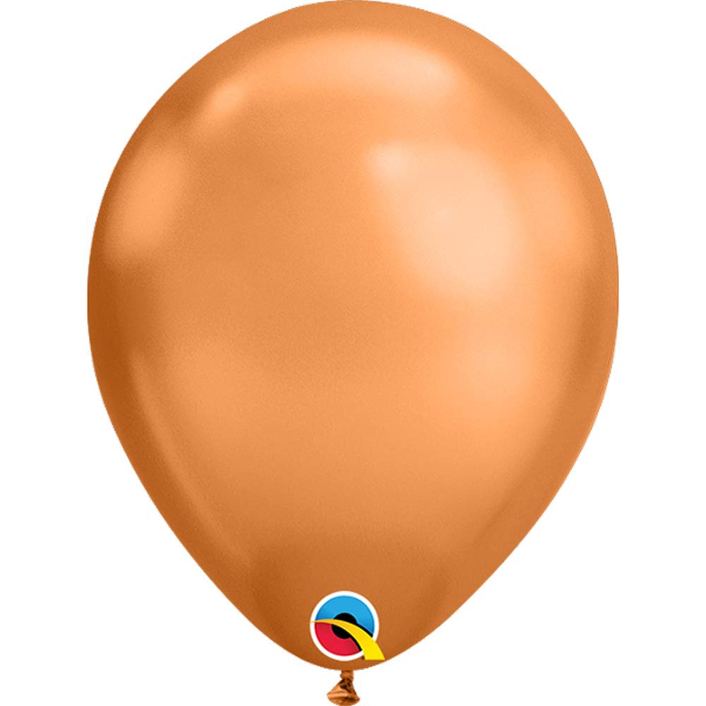 Qualatex 7 Inch Chrome-Copper Latex Balloons for Party Decorations, Birthday Celebrations & Special Events