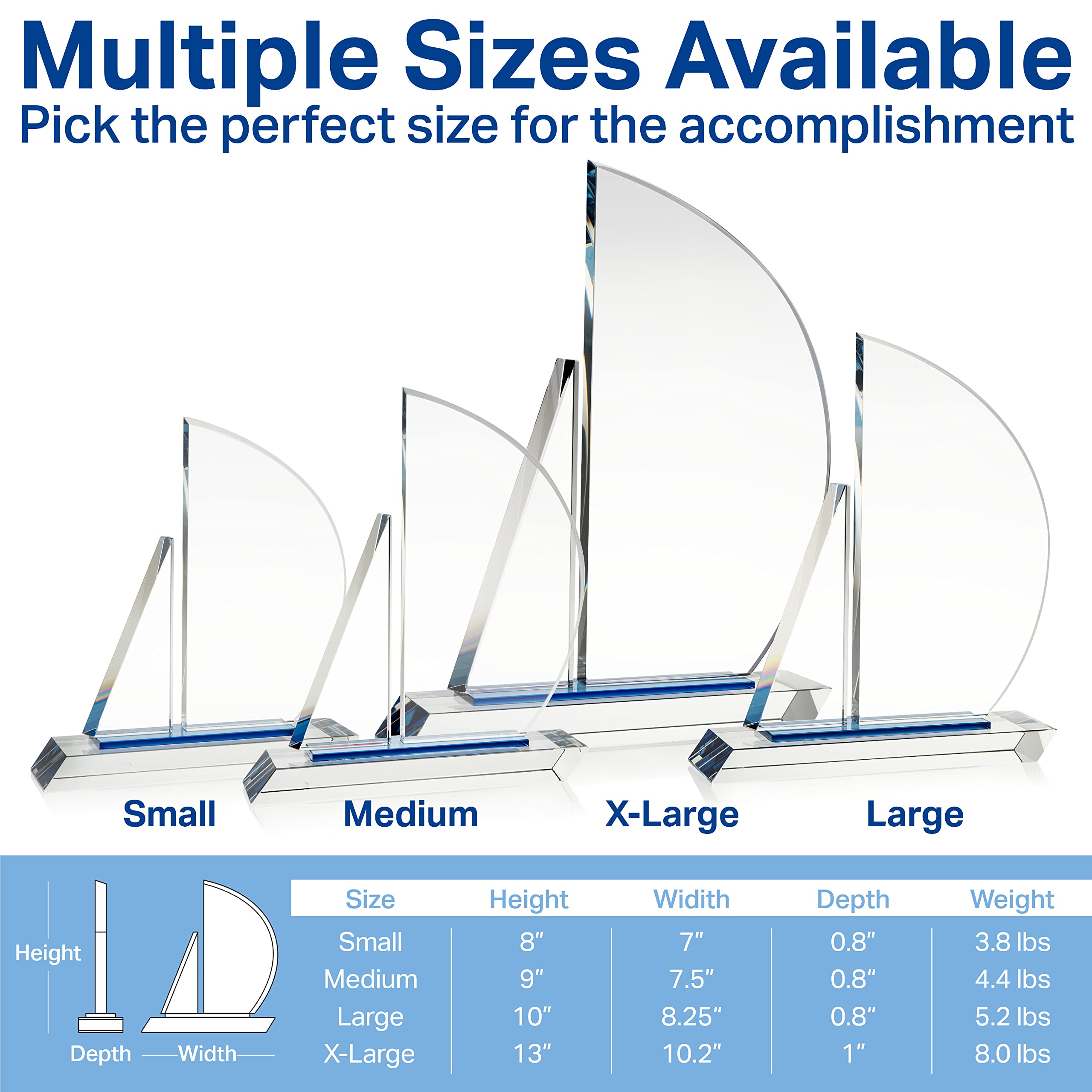 Personalized Engraved Crystal Sailboat Retirement Gift for Executives - CEO, President, Board Member - 10 Inch Custom Plaque for Him & Her | Perfect Office Decor & Milestone Celebration Gift