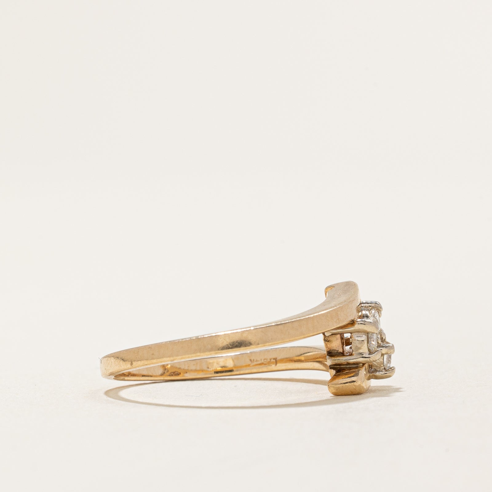 0.10ctw Cluster Diamond Crossover Ring - Size 6.25 | Elegant Stackable Wedding Band for Women | Perfect for Engagement, Anniversary & Everyday Wear