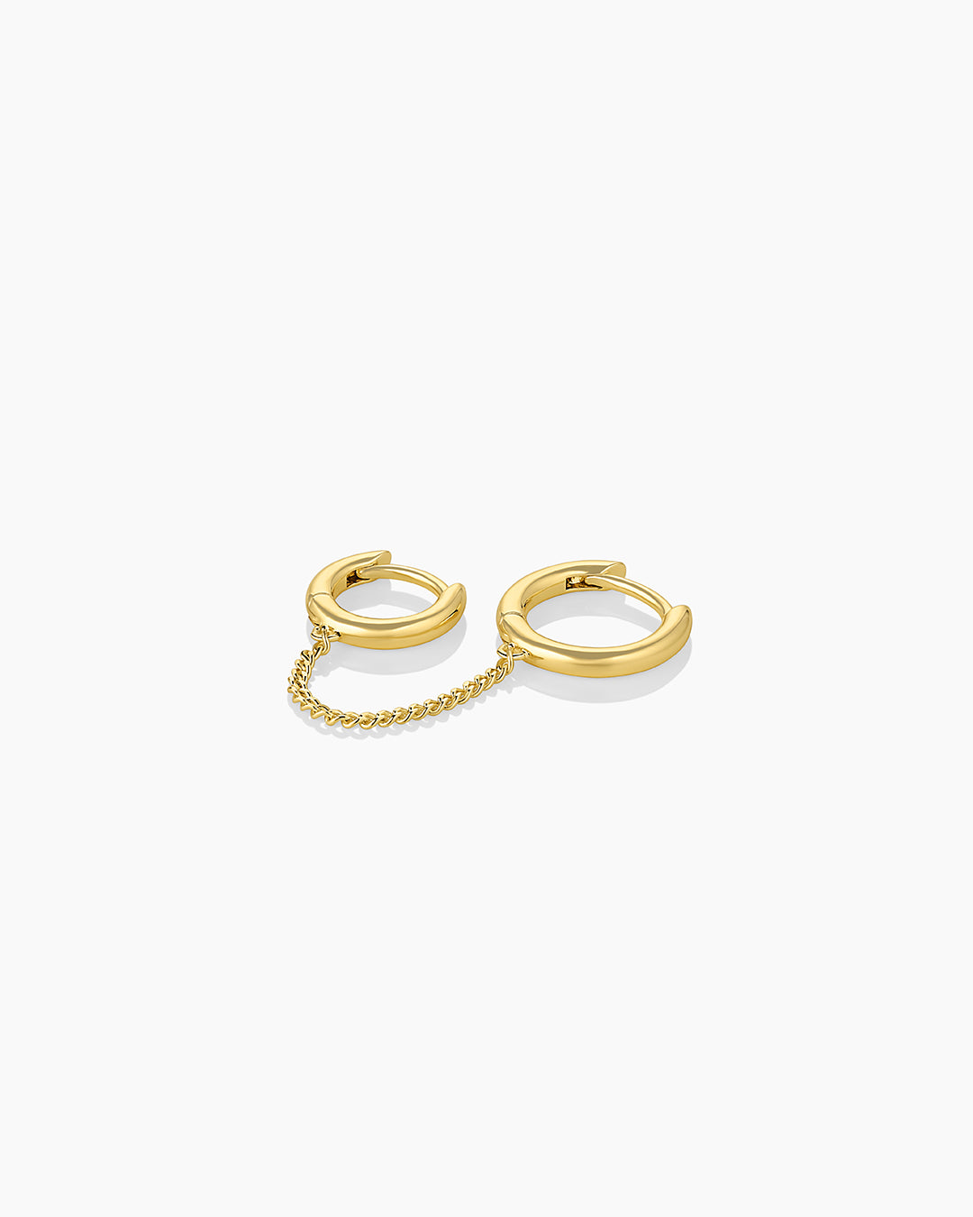 Luxury Double Single Huggie Earrings for Women - 14K Gold Plated Hoop Earrings for Everyday Wear, Gift Giving & Special Occasions