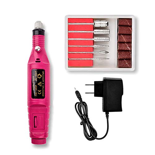 Professional Portable Electric Nail Drill Kit - Pen Shape Nail Polisher for Acrylic & Gel Nails, Toe & Finger Nail Care Pedicure Tools with Polish Remover (Pink) | Perfect for Home Salon, DIY Manicures & Professional Nail Art