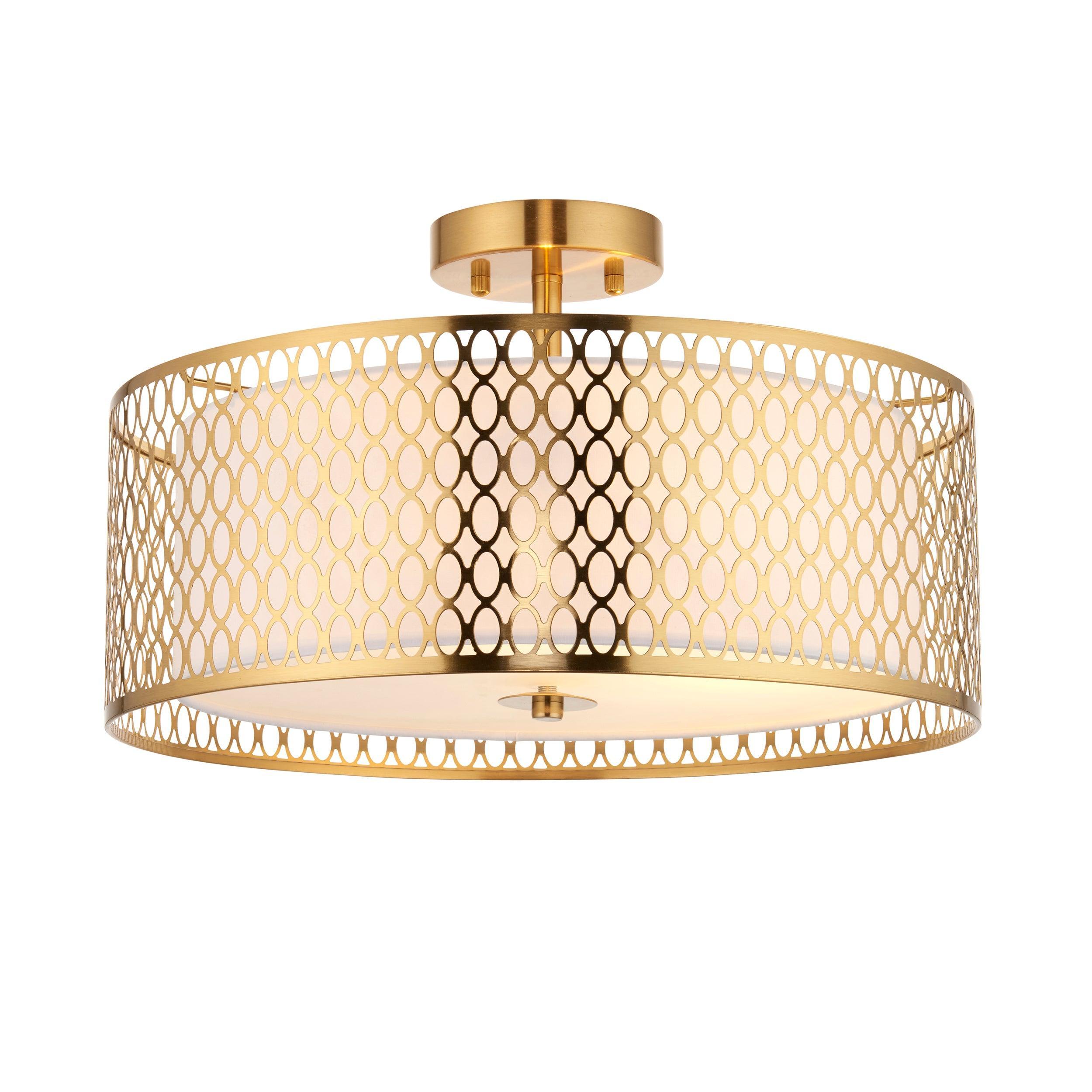 Cordero 3-Light Gold Flush Mount Ceiling Light Fixture - Modern Lighting for Bedroom, Living Room & Hallway