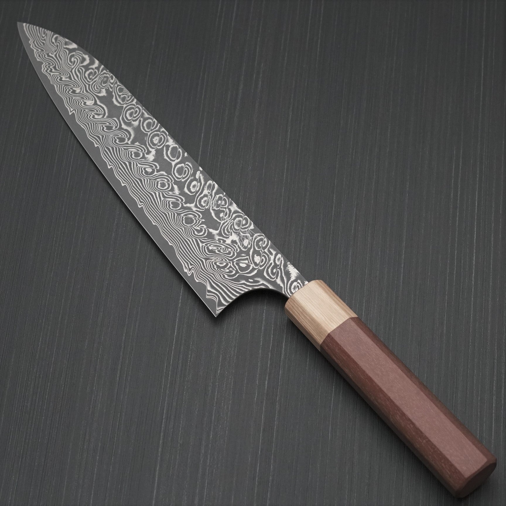 Premium Yoshimi Kato SG2 Super Gold 2 Damascus Gyuto Chef Knife 210mm - V-Shaped Blade with Black Finish & Jarrah Handle - Perfect for Professional Chefs, Home Cooking, Sushi Preparation & Meat Slicing