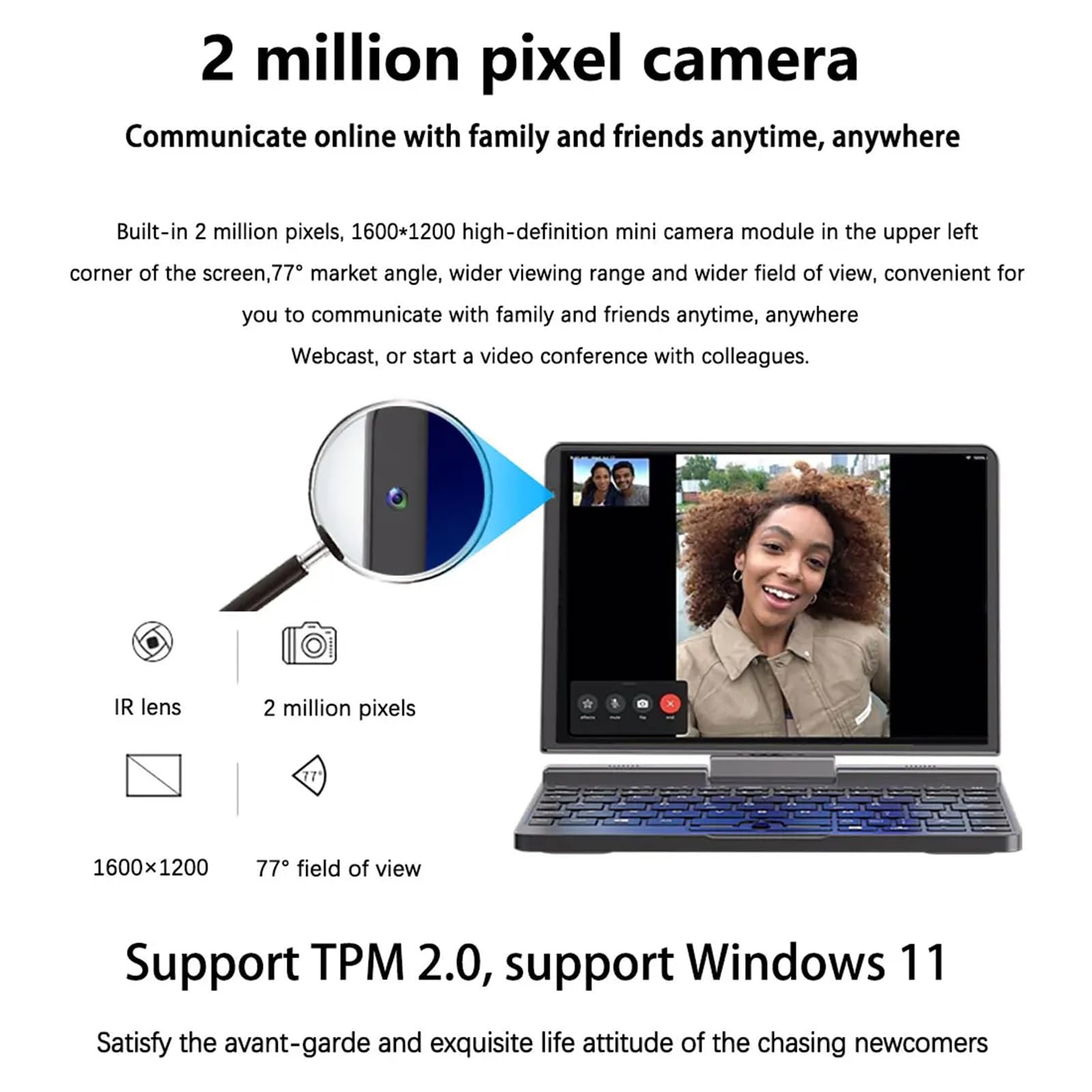 Tuofudun 12th Gen P8 N100 Mini Gaming Laptop - 8 Inch Touch Screen, 12GB DDR5 RAM, 128GB SSD, 2-in-1 Notebook Tablet PC | Portable Gaming & Work for Students, Business Travel, Home Entertainment