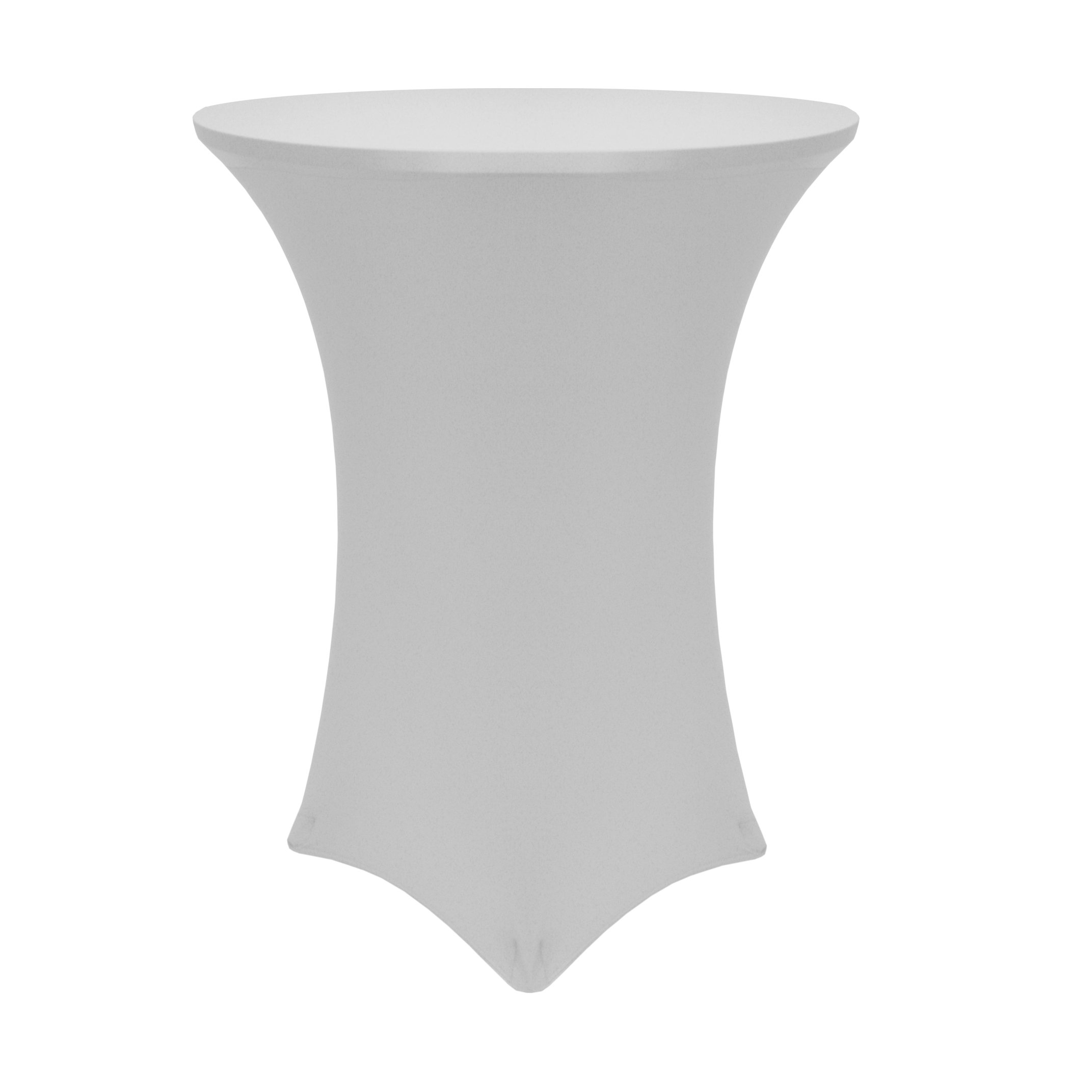 3-Pack Silver Spandex Stretch Elastic Tablecloth 30-36 Inch Round Fits 42